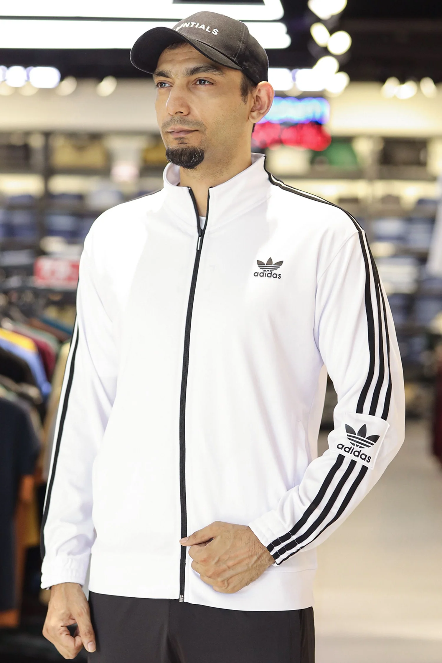Adds 3-Stripes Signature Men Zipper Upper In White