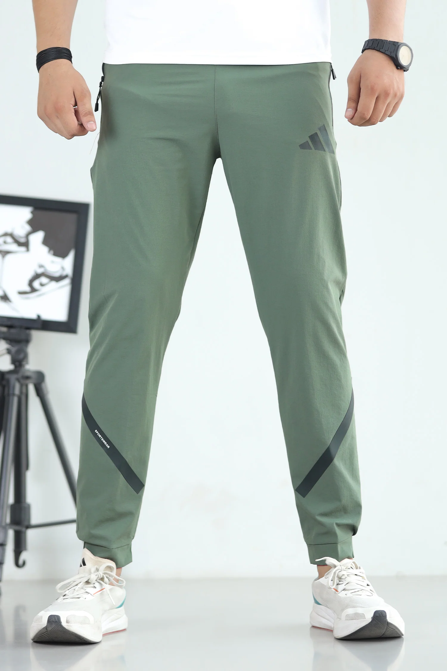 Adds Bottom Stripes Micro Premium Sportswear Trouser - Image 8