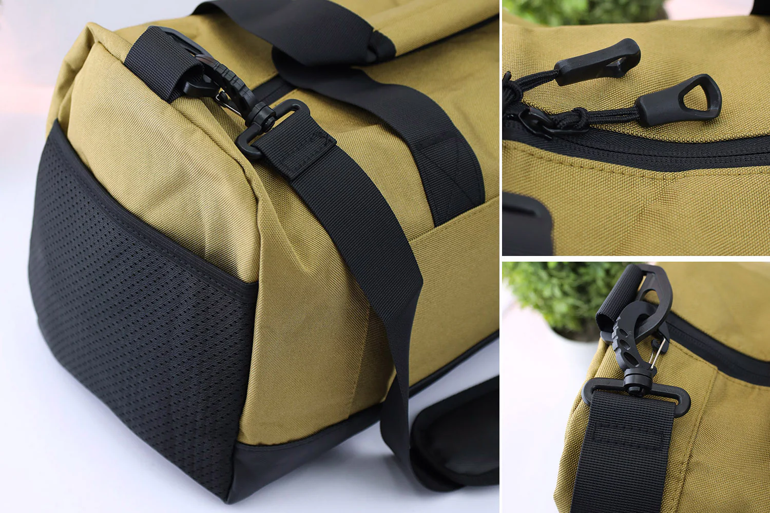 Adds Front  Logo Travel Bag In Camel - Image 3