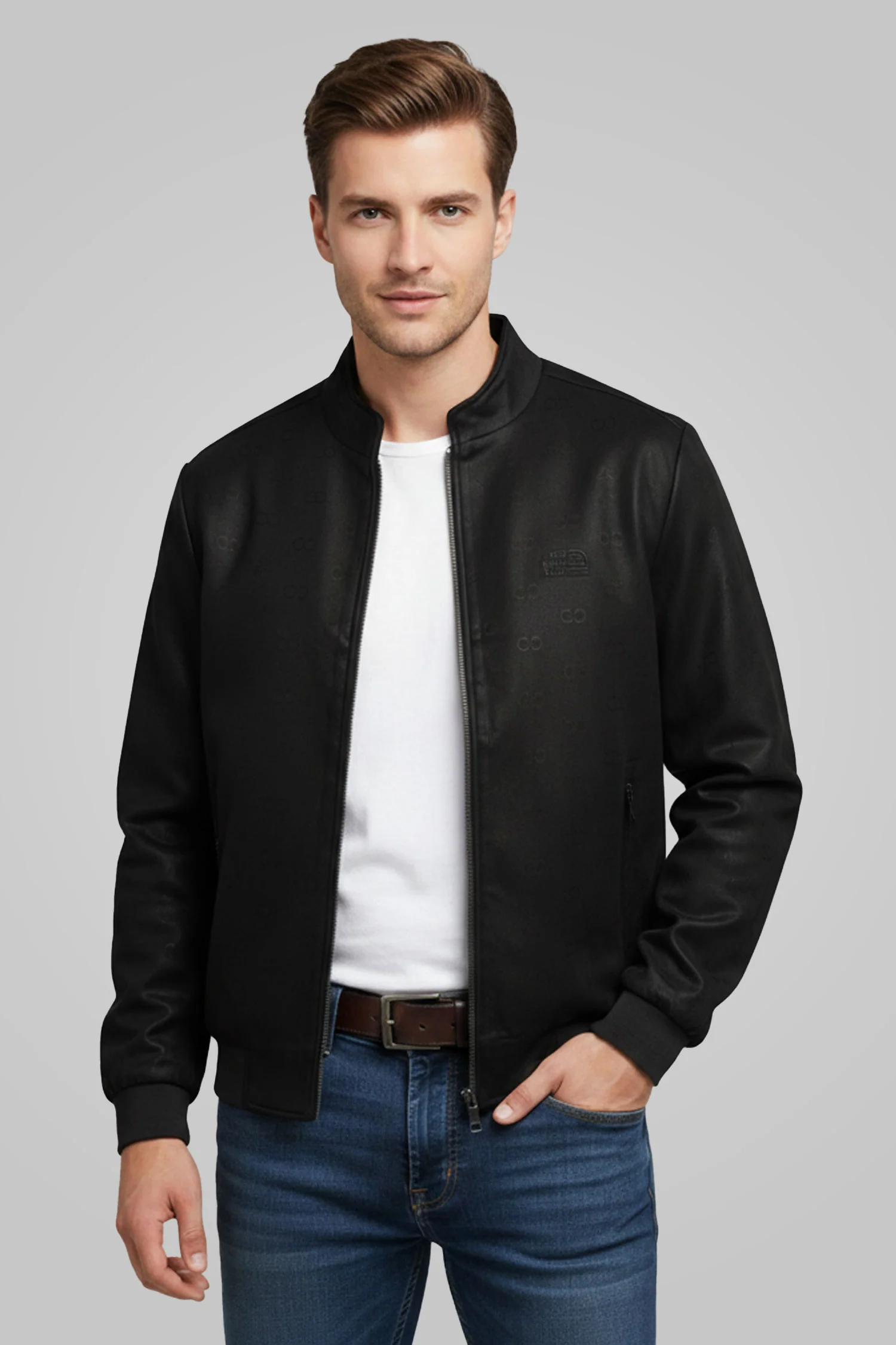 Blouson Bomber Suede Leather Jacket