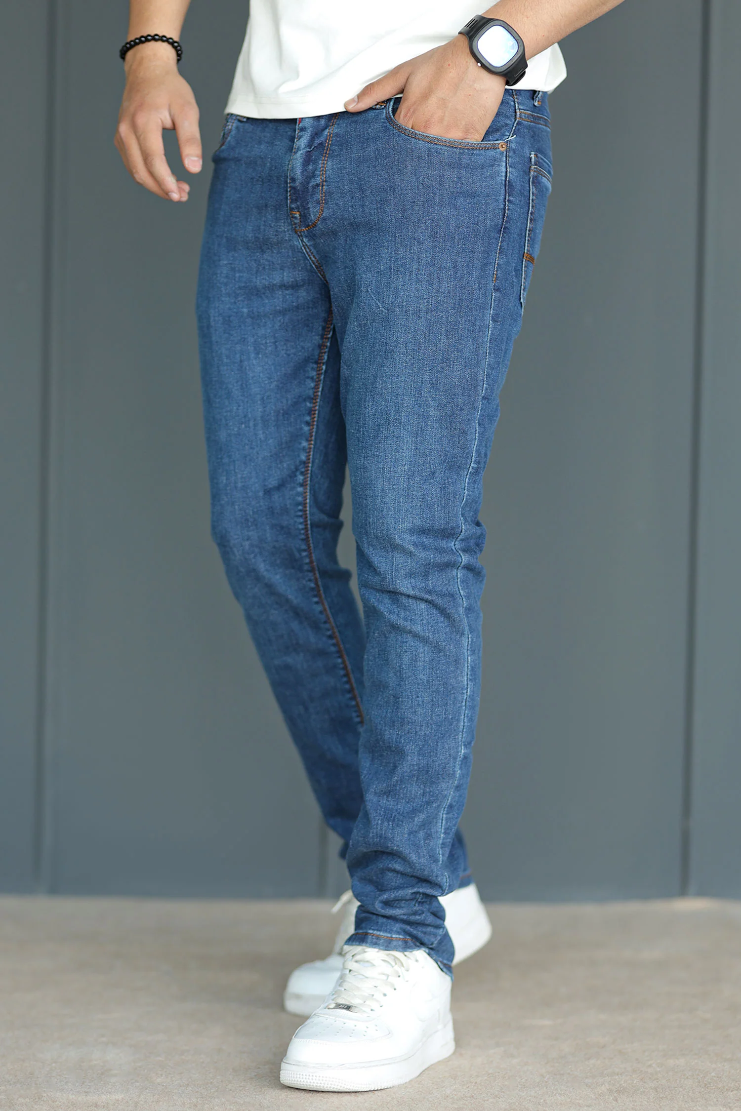Classic Stretch Slim Fit Turbo Jeans In Blue