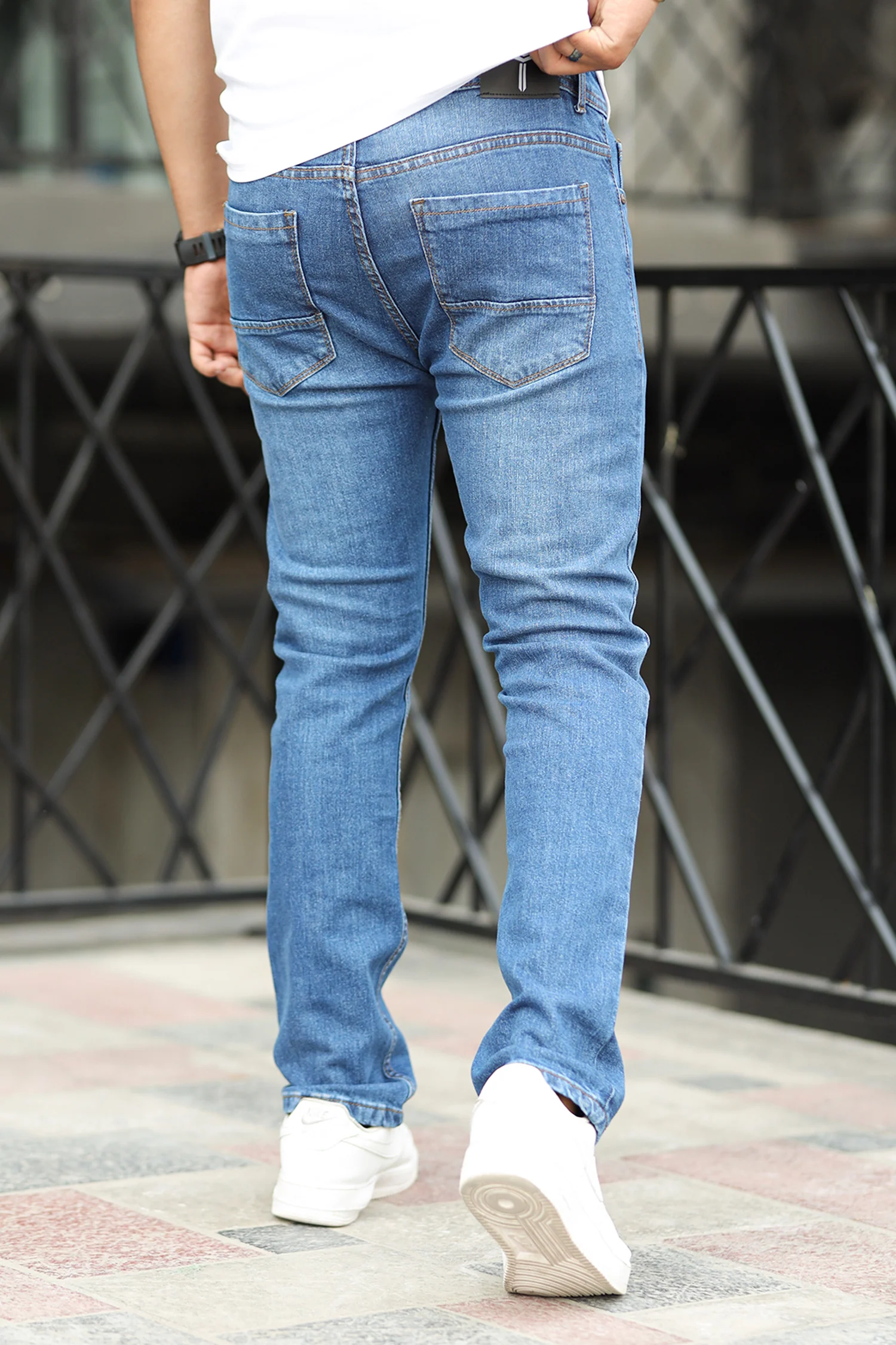 Classic Stretch Turbo Ankle Fit Jeans In Dirty Blue - Image 4