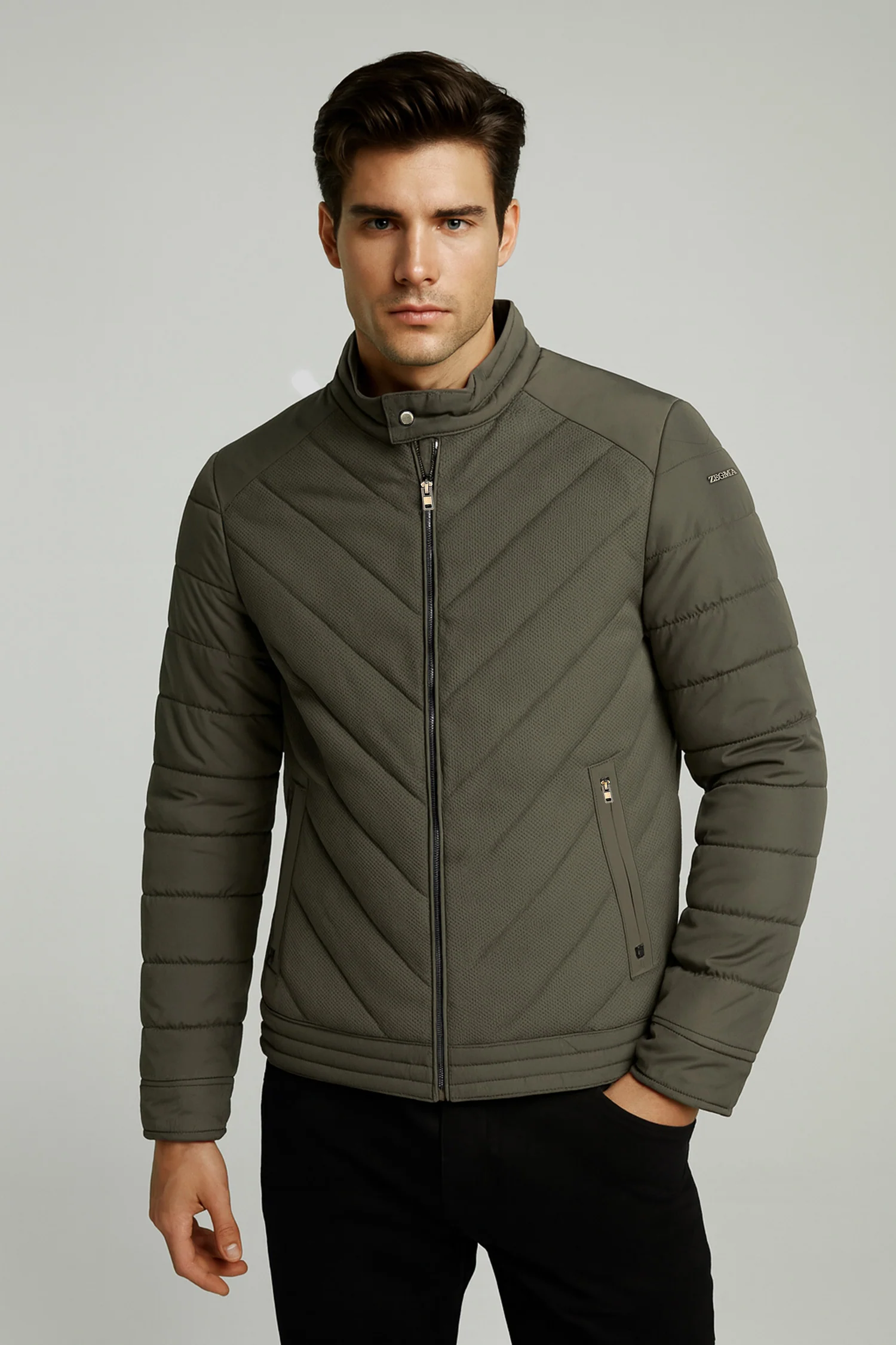 Cross Pattern Bubble Padded Imported Puffer Jacket - Image 16