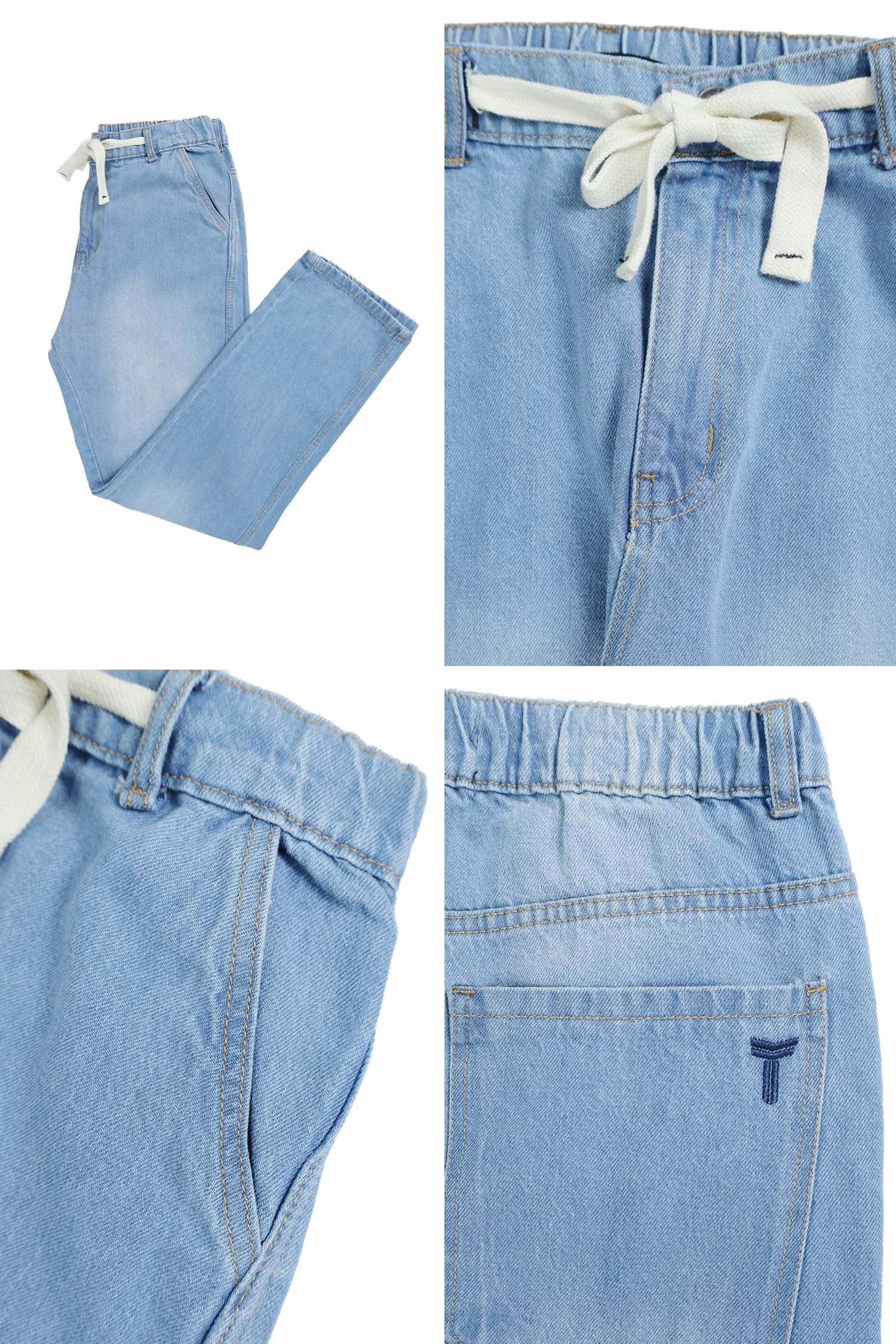 Denim Men's Relaxed Fit Straight Leg Baggy Jeans In Sky Blue - Image 4