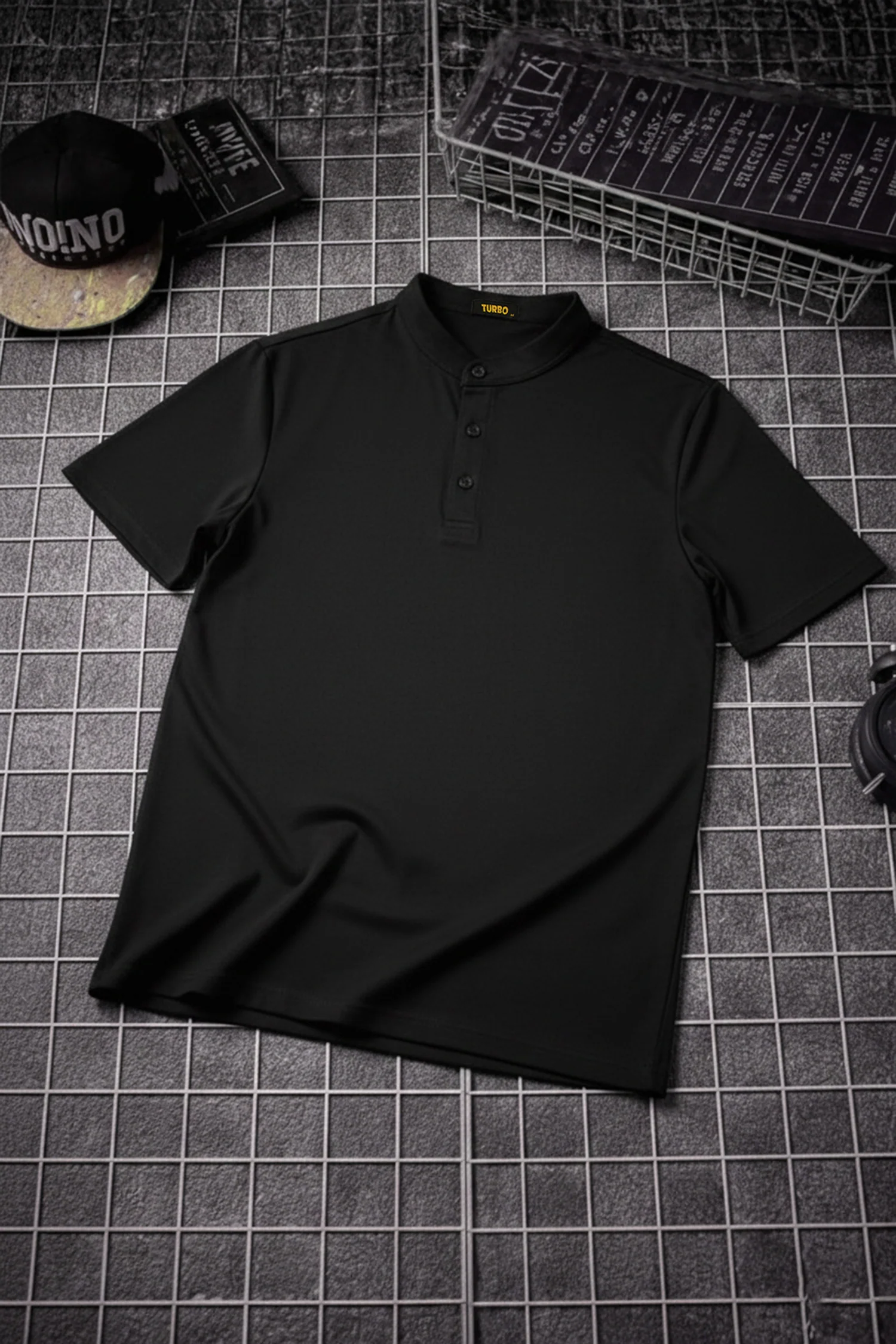 Elegance Fit Henley Neck Button Tee - Image 5