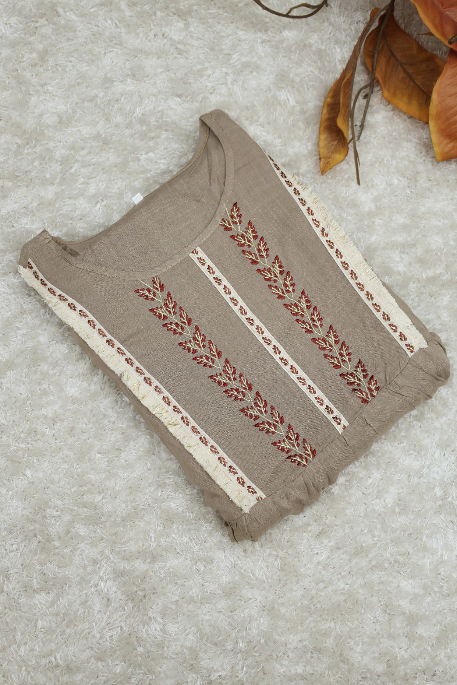 Embroidered Design Floral Motif Turkish Imported Top - Image 14