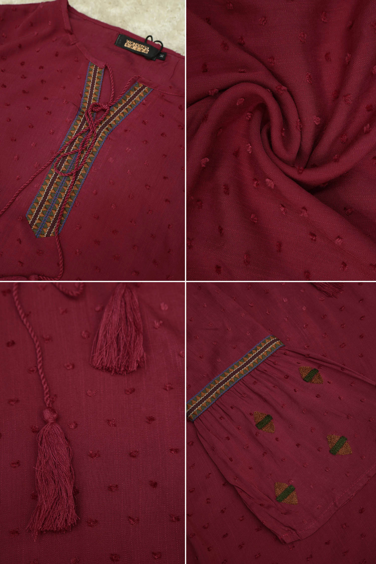 Embroidered Design Self Phulkari Turkish Imported Top - Image 10