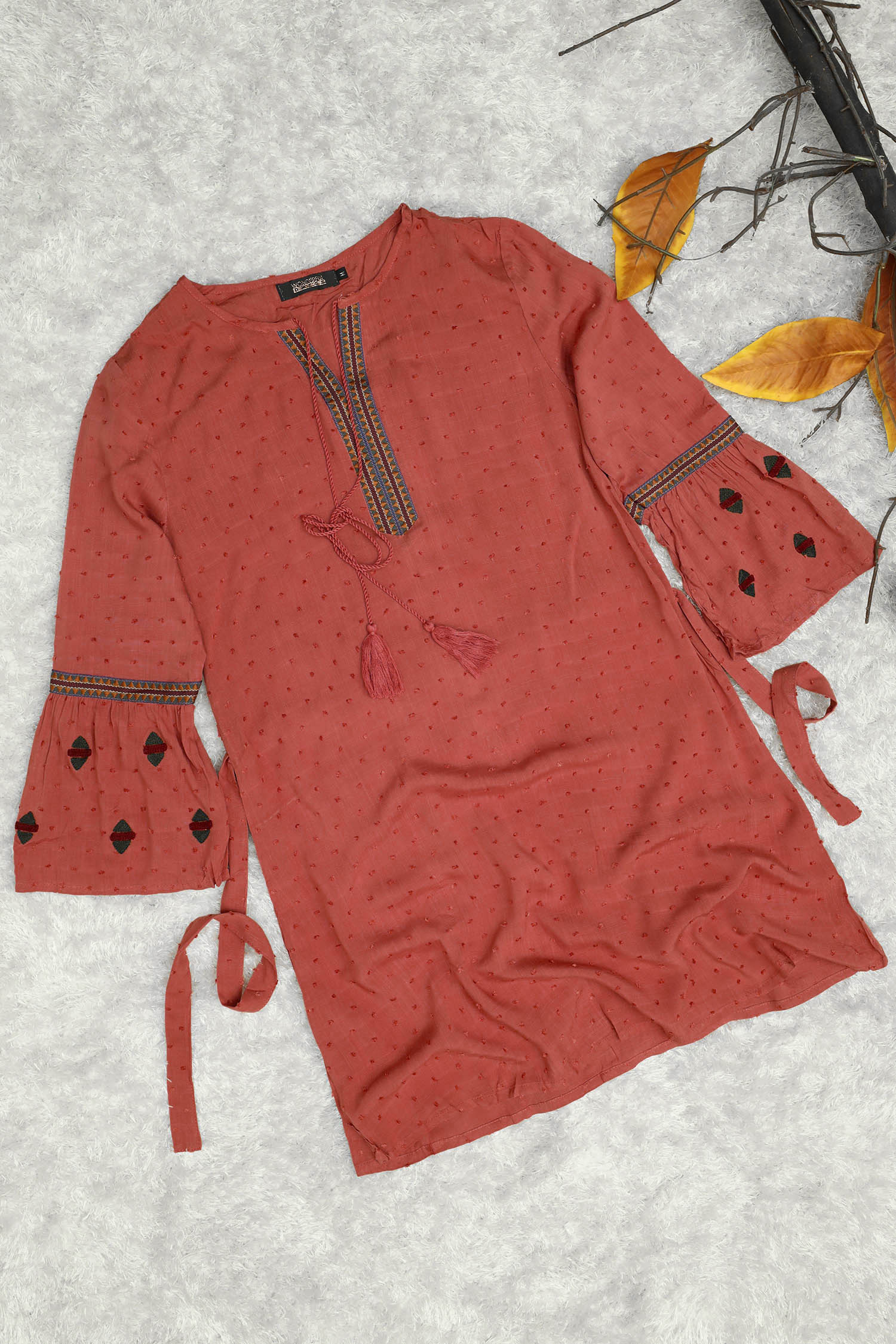 Embroidered Design Self Phulkari Turkish Imported Top - Image 13