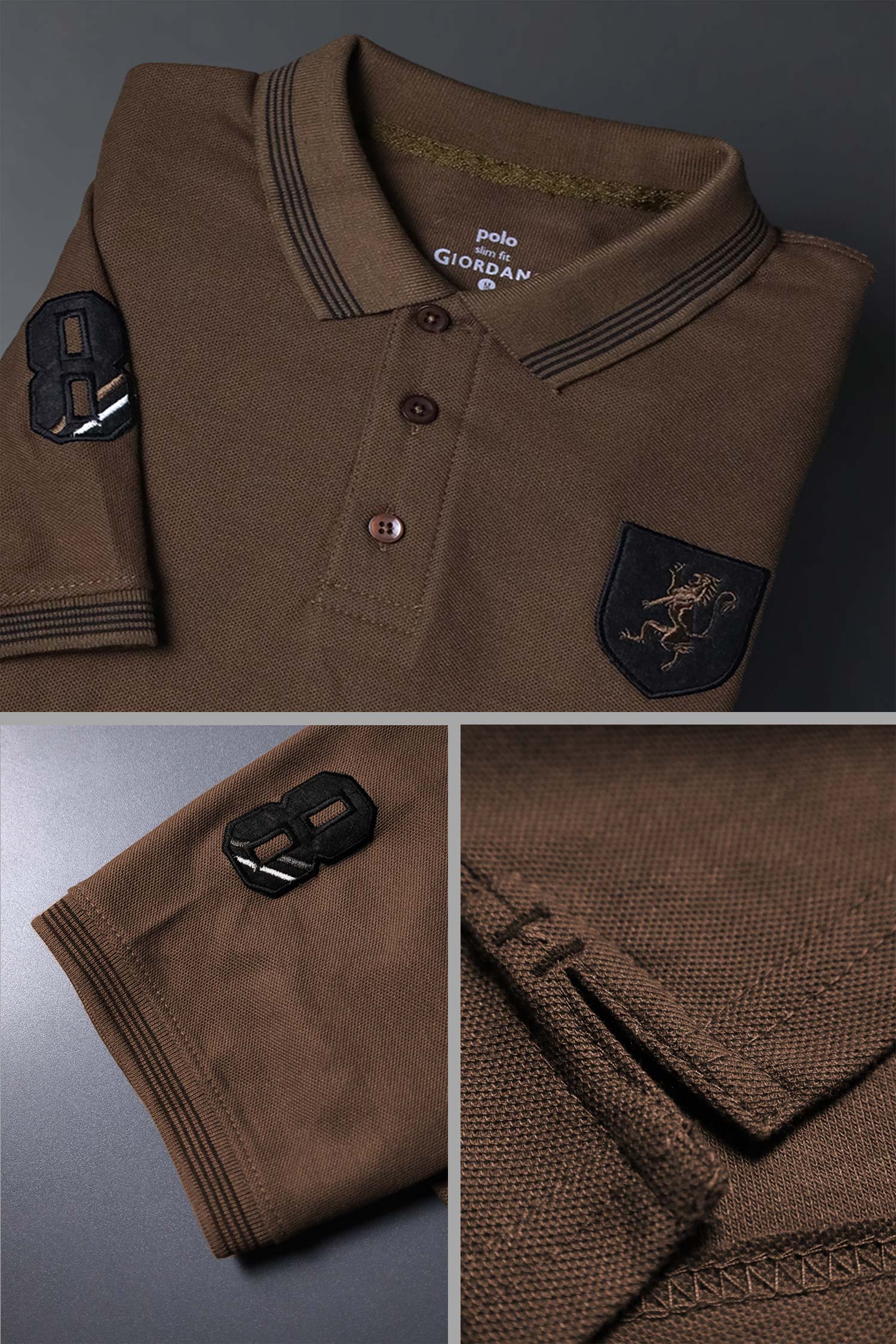 Grdno Square Texture Men's Polo Shirt - Image 11