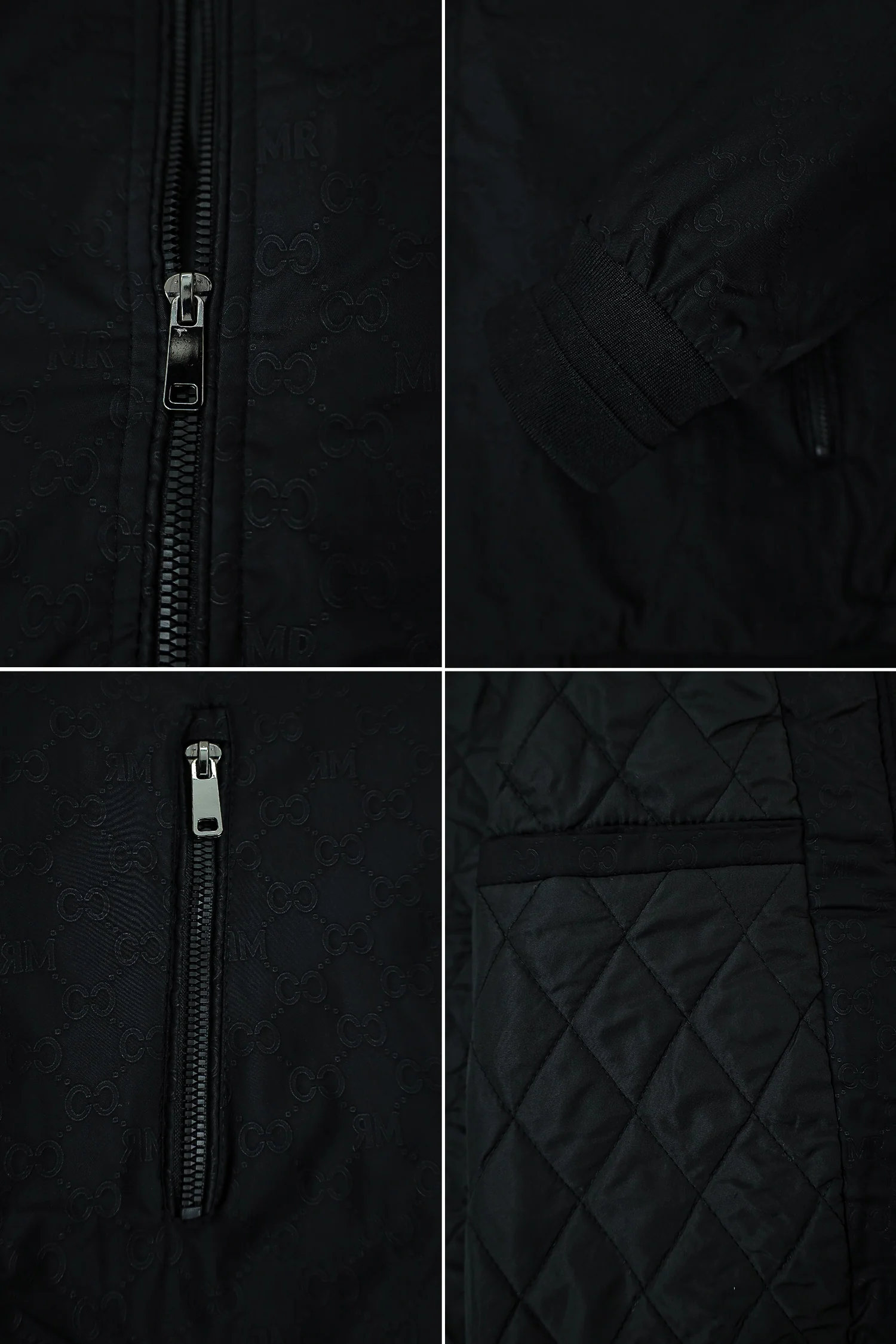 Hexagon Printing Imported Light Weight Jacket In Black - Image 4