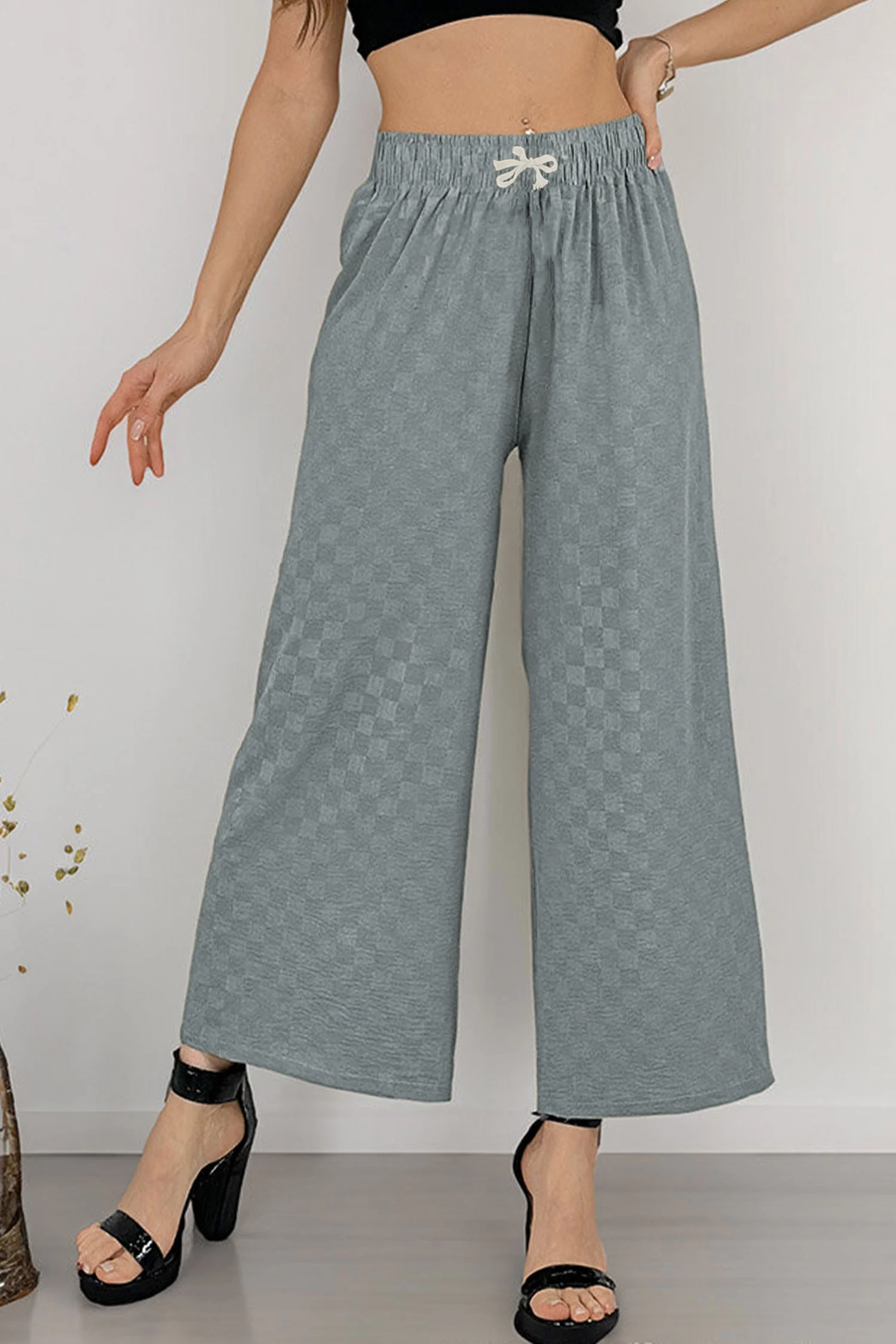 Just Vibe LV Texture Pattern Flapper Trouser - Women - Image 5