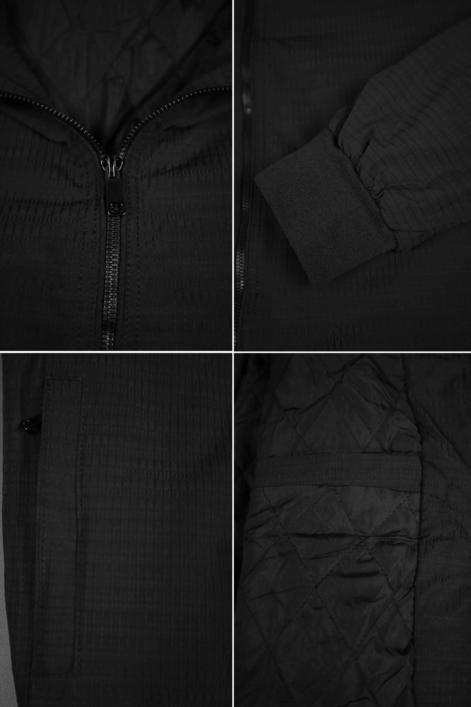 Light Texture Imported Light Weight Jacket In Black - Image 3