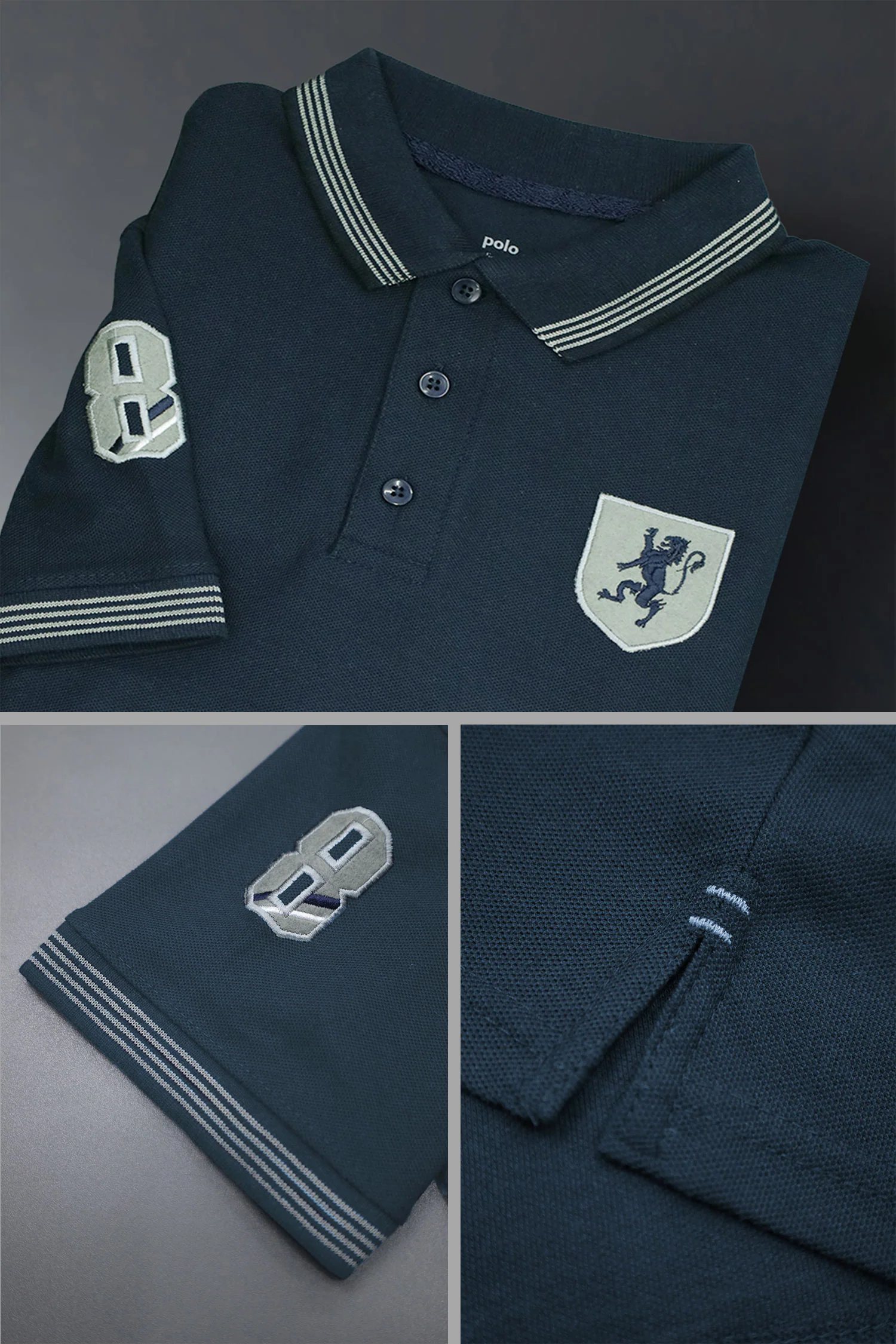 Grdno Square Texture Men's Polo Shirt - Image 26