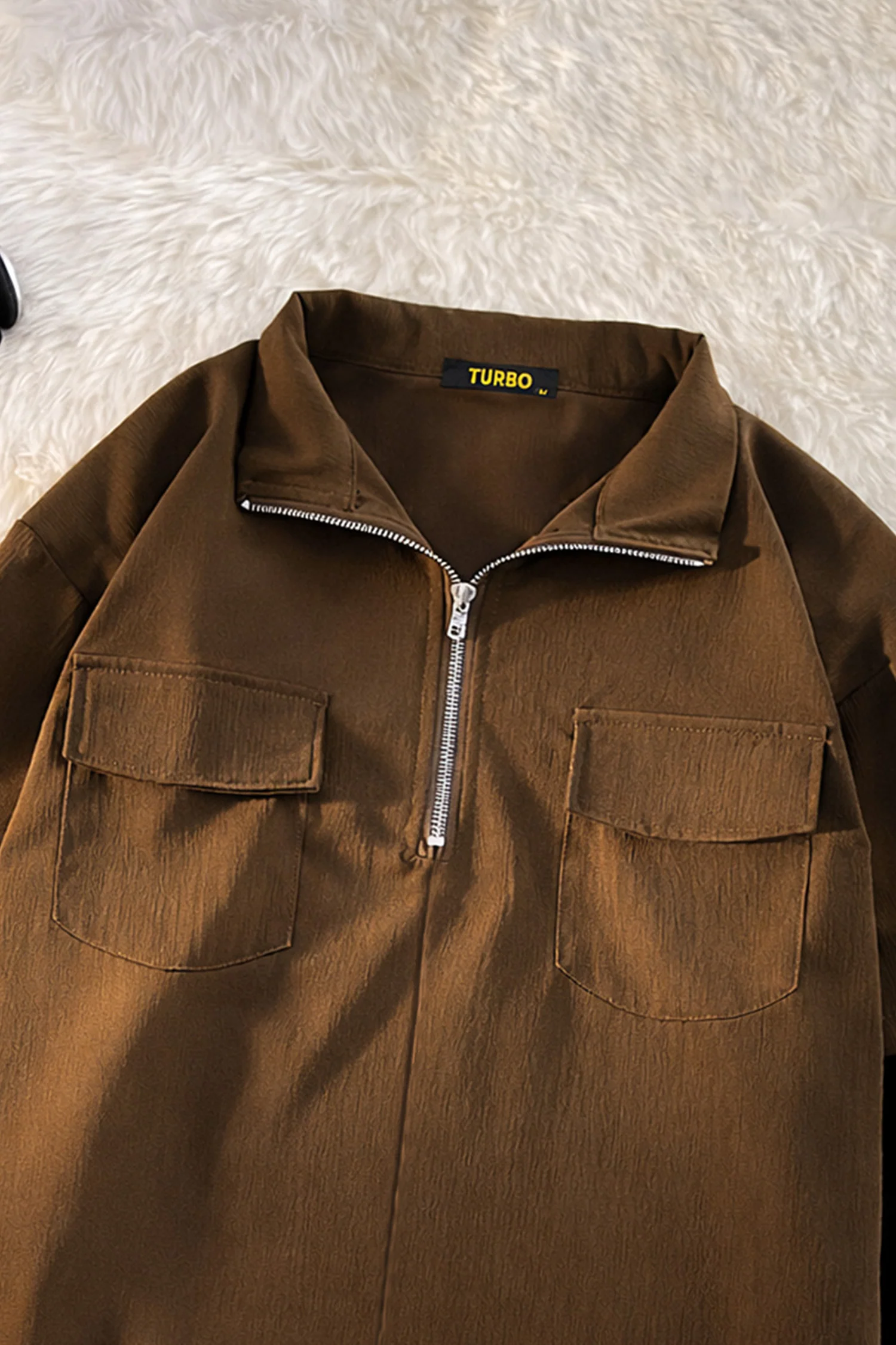 Turbo Long Zip Style Men's Polo T-Shirt - Image 3