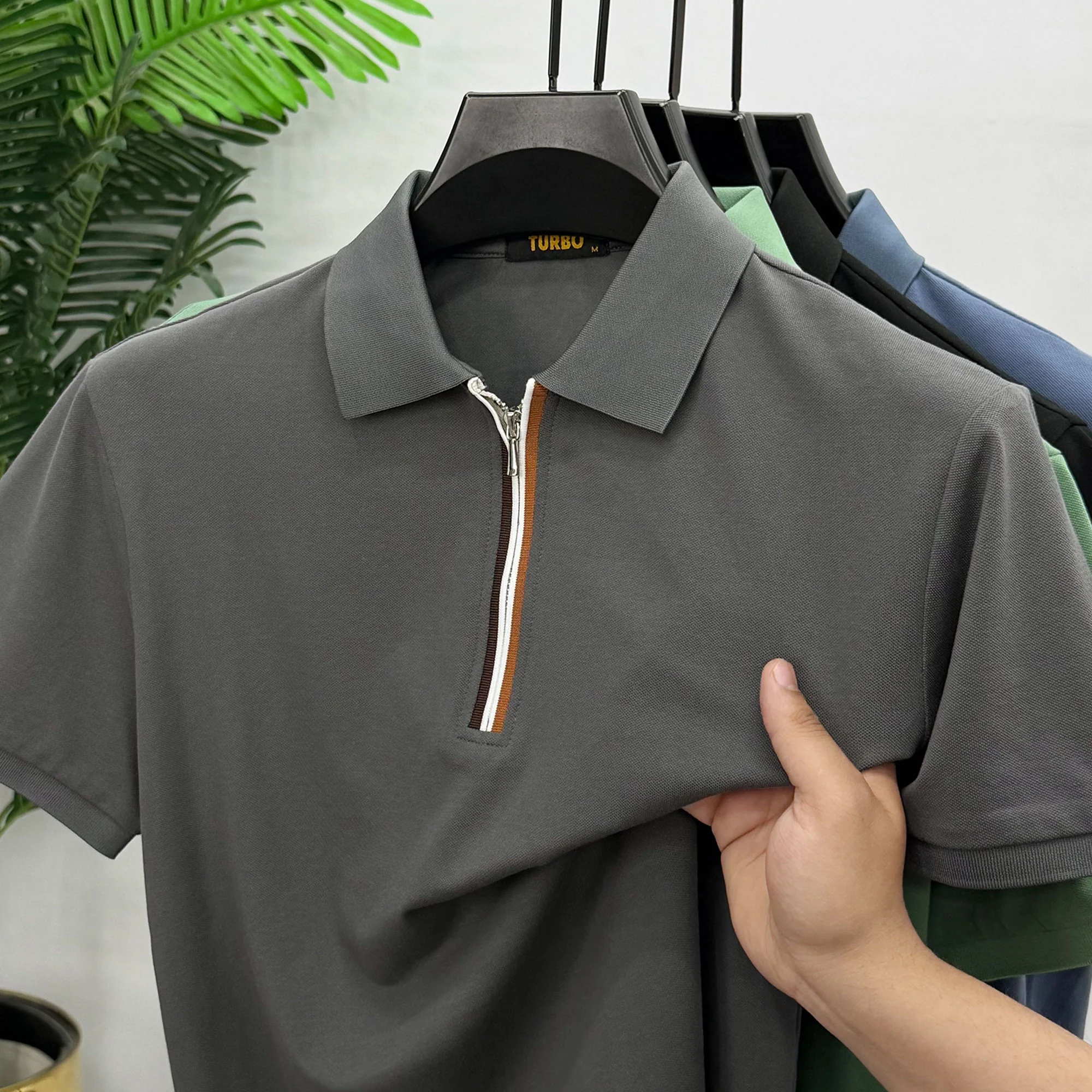 Men's Classic Edge Polo T-Shirt In Grey