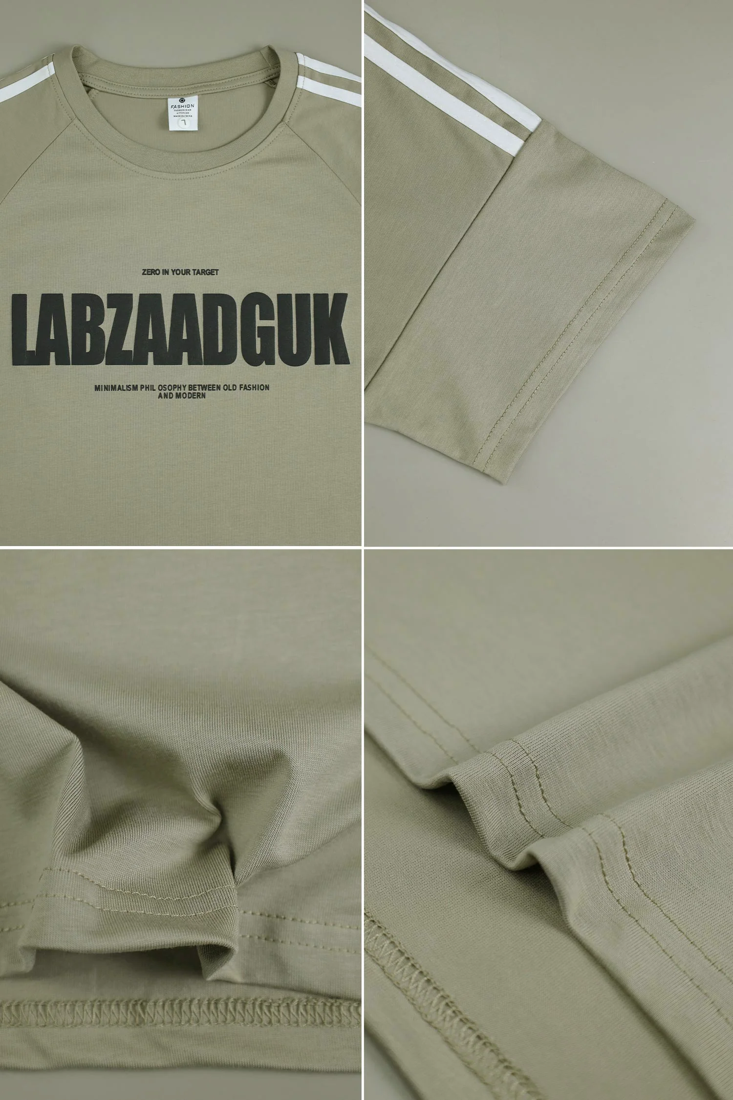Mens Comfortable Round Neck T-shirt In Dorian Grey - Image 3