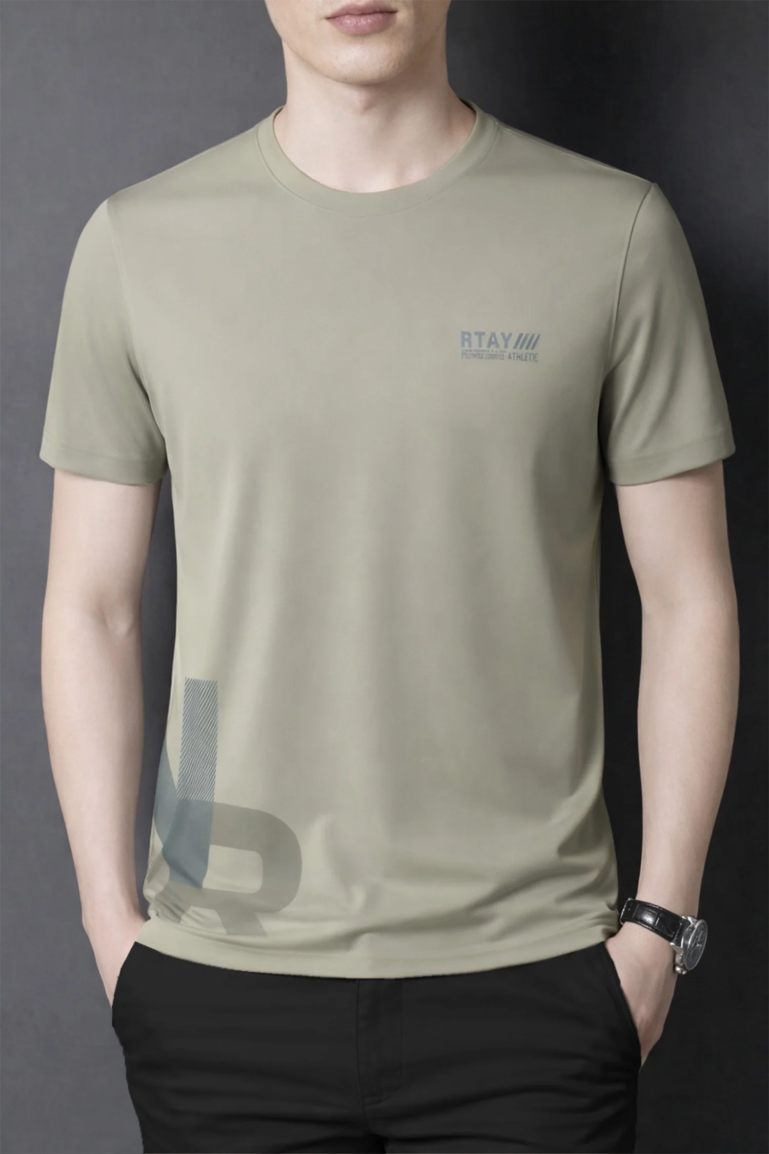 Mens Urban Casual Round Neck T-shirt