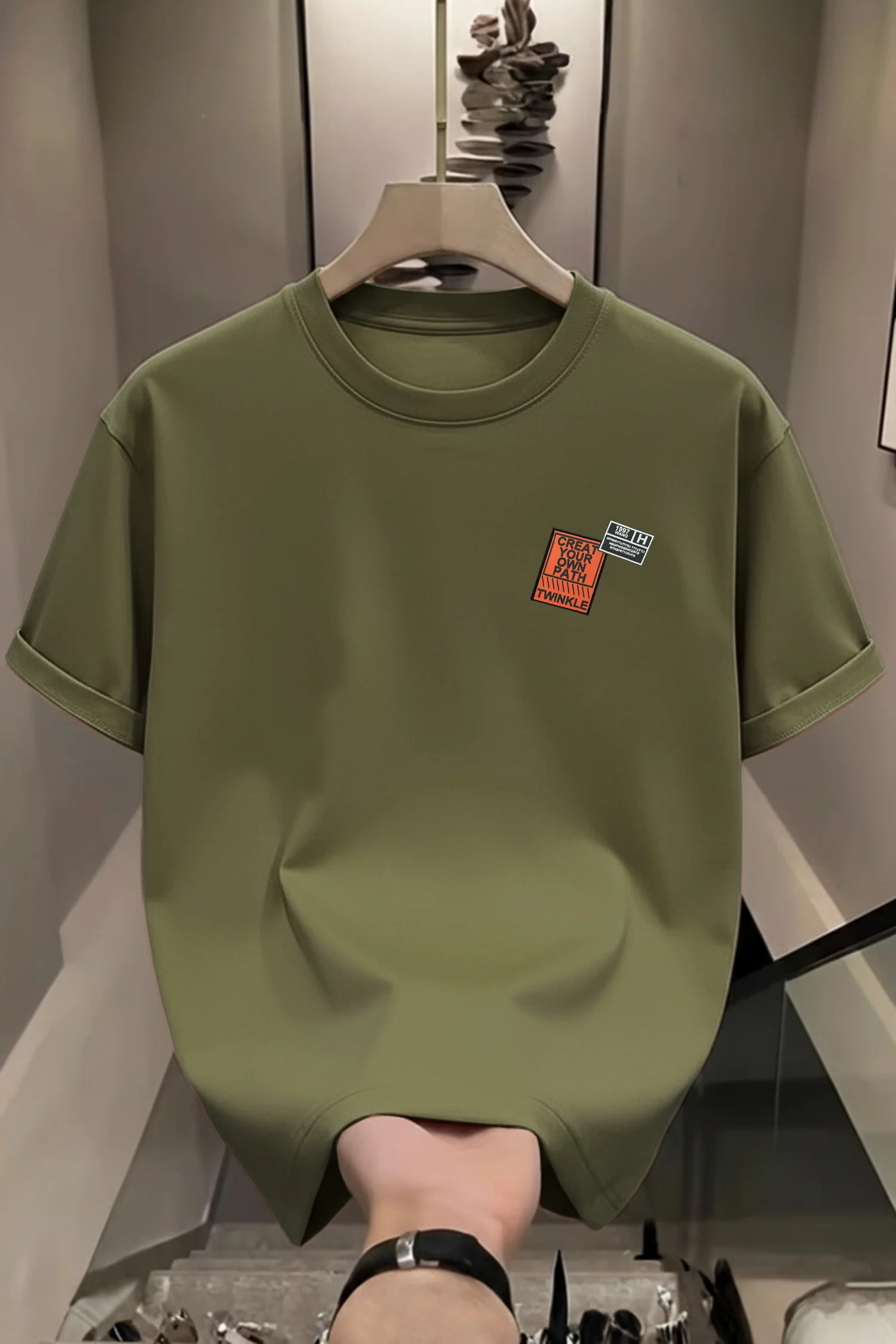 Mens Fashion Identity Round Neck Tee - Image 5
