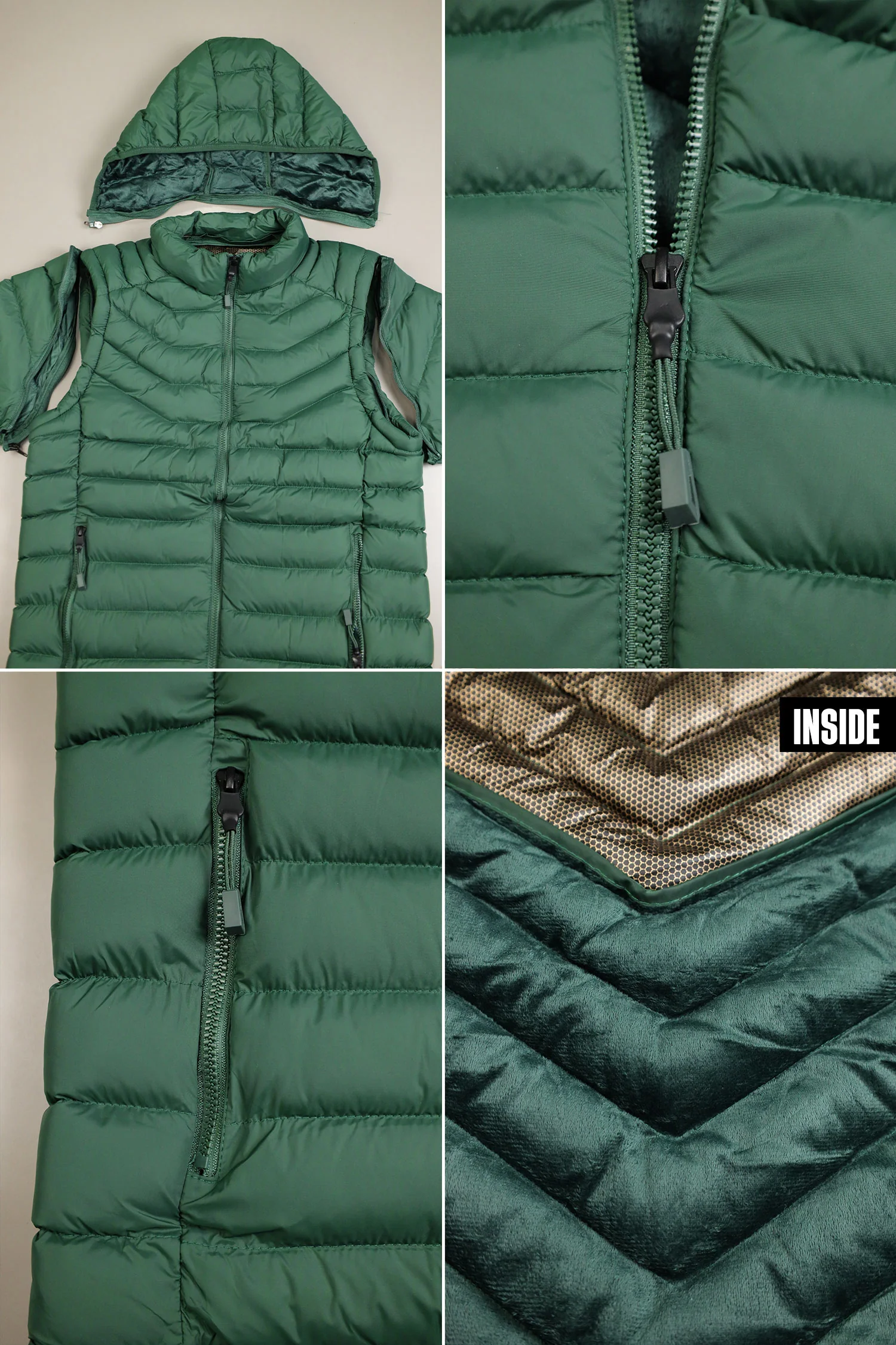 Men's Removable Arm Imported Puffer Jacket - Image 3