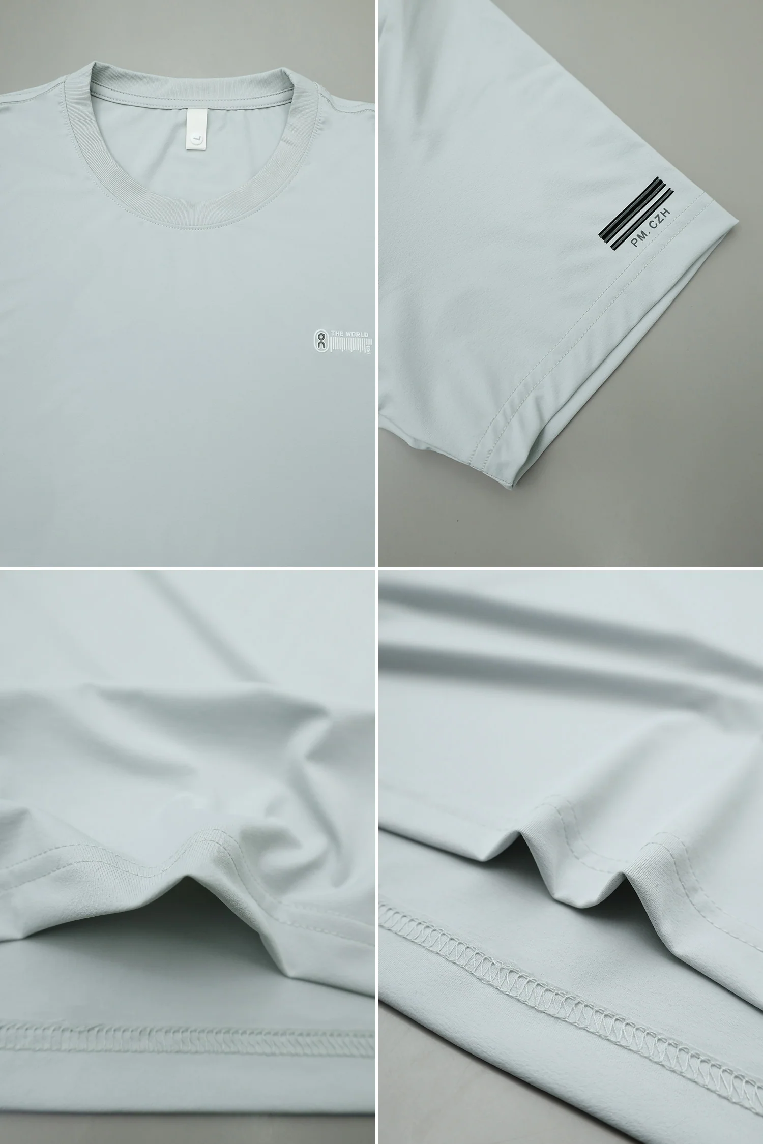 Mens Soft Structure Round Neck T-shirt In Slate Grey - Image 3