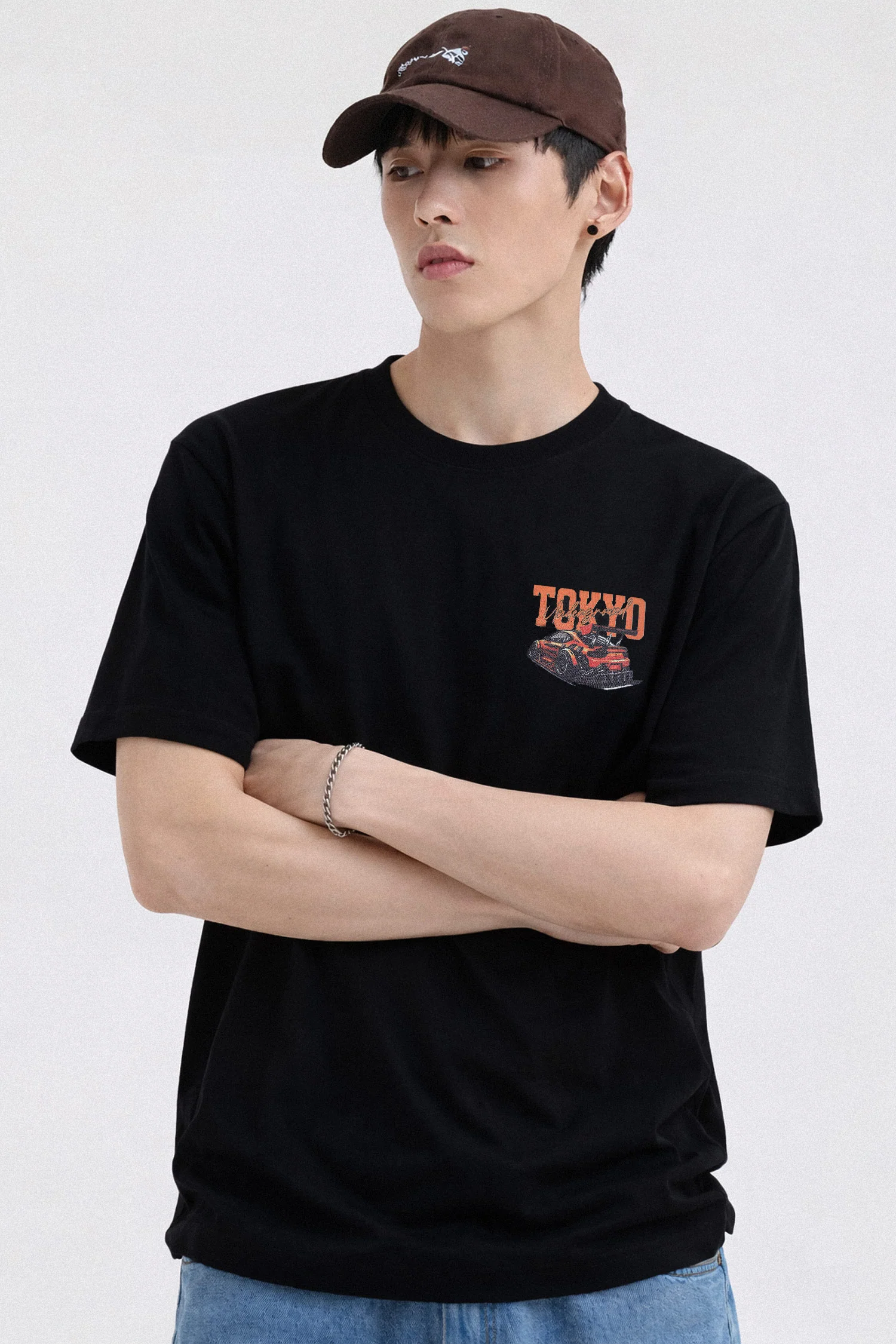Men's "Tokyo Racing Edition" Round Neck Tee in Black - Image 2