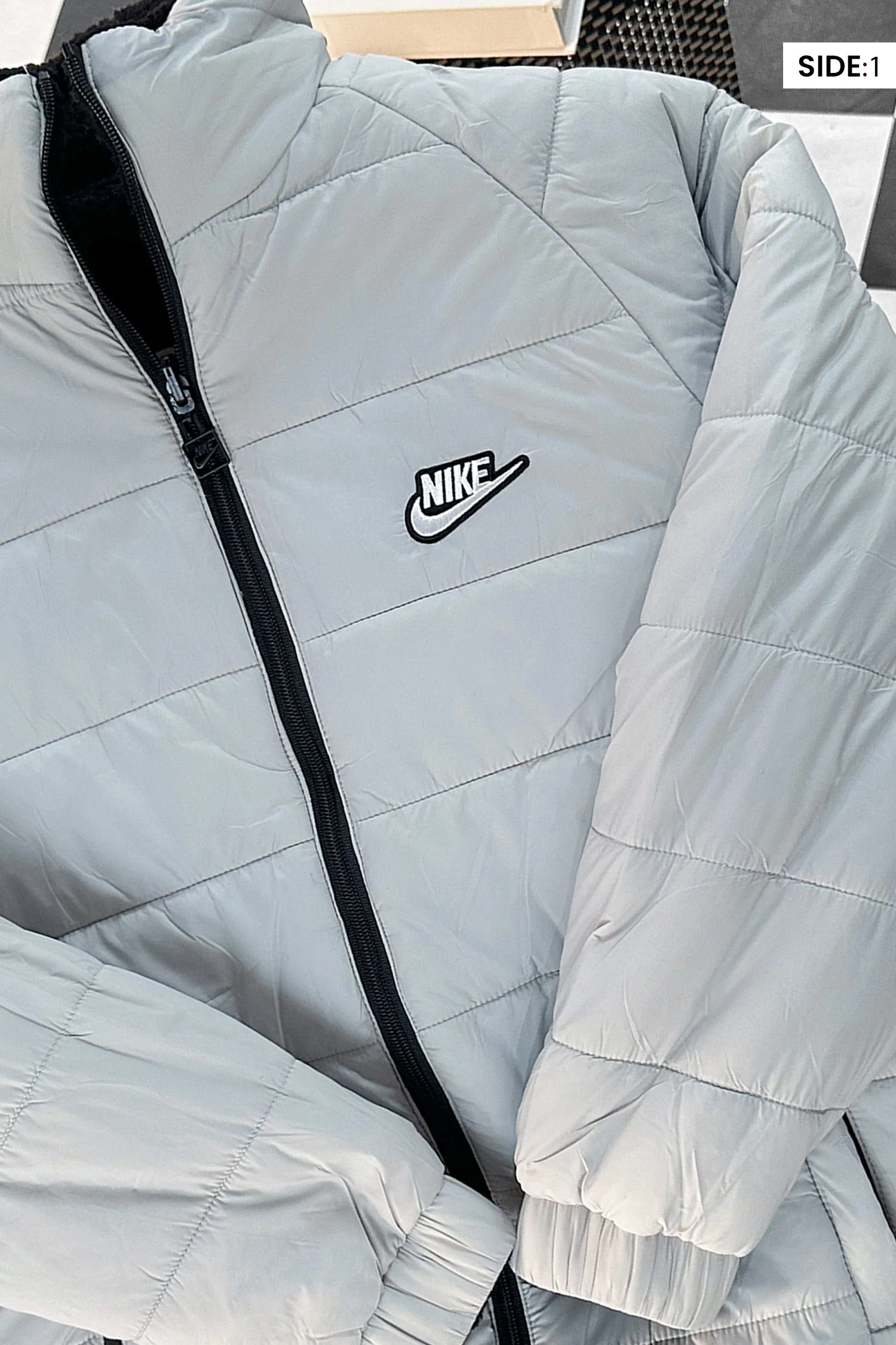 Nke Reversible Double Face Sherpa Imported Puffer Jacket - Image 9