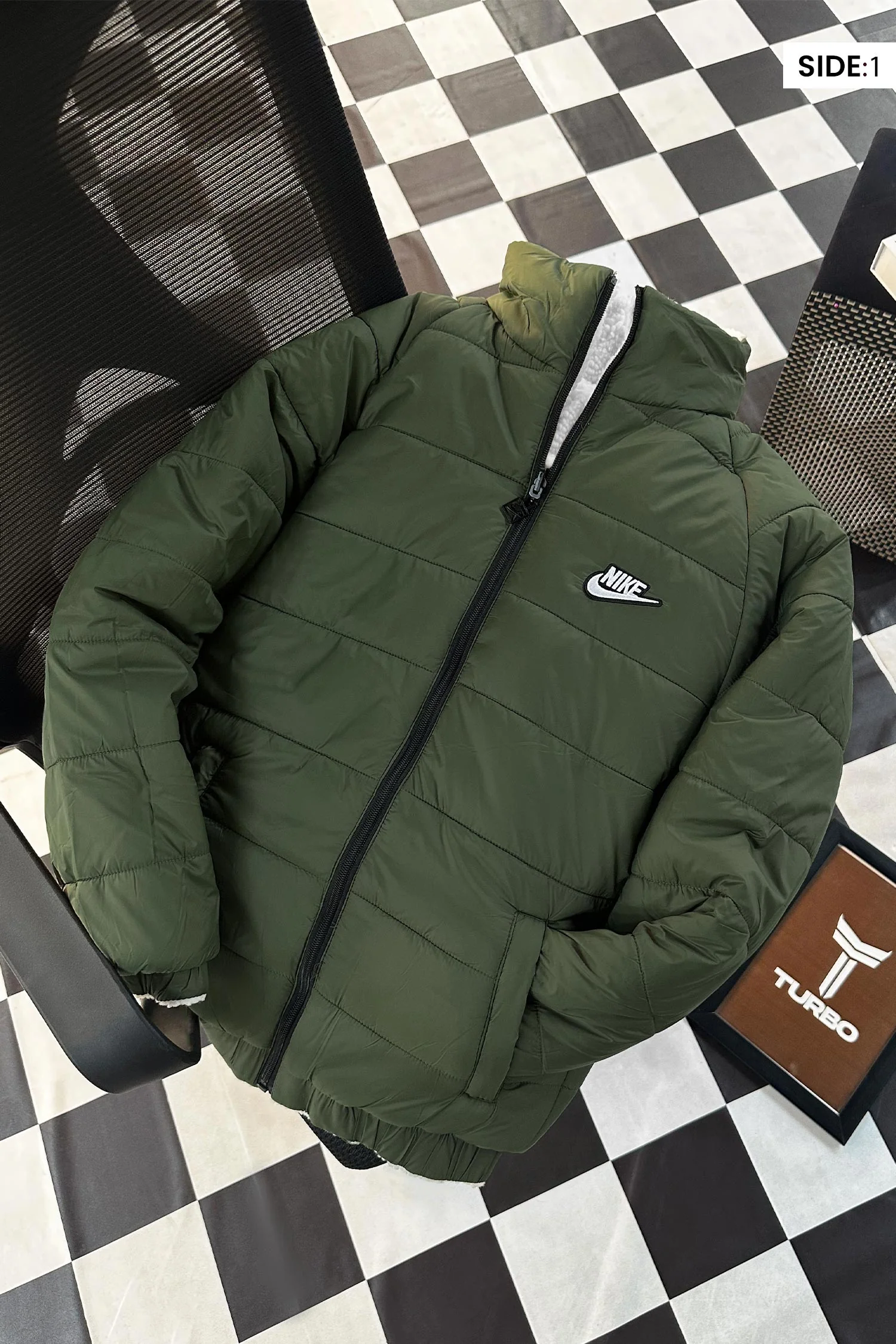 Nke Reversible Double Face Sherpa Imported Puffer Jacket