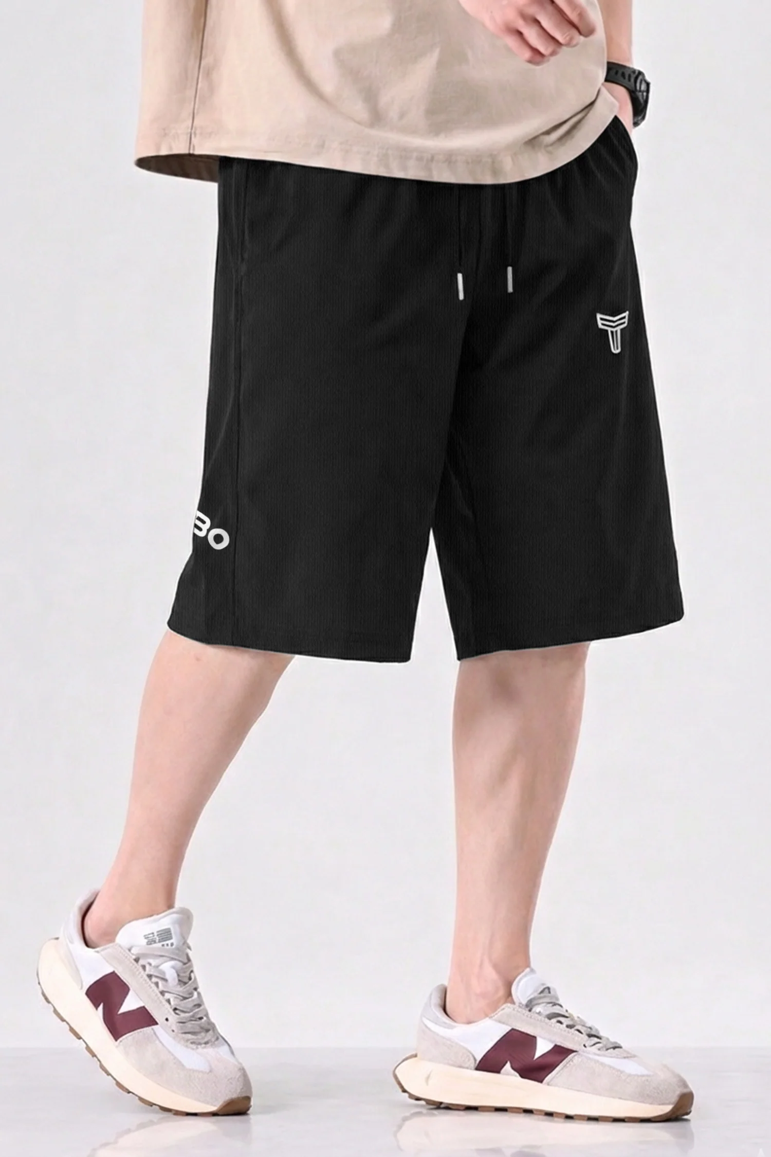 Oversized Fashion Streetwear Sports Gym Shorts In Black