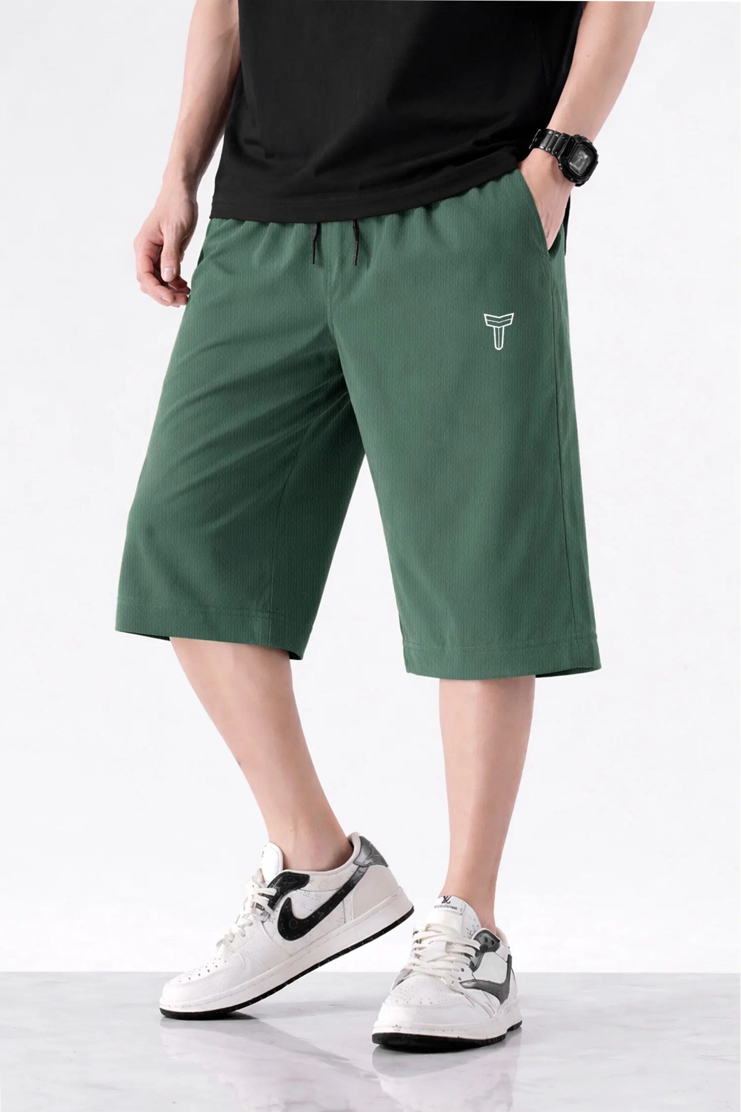 Oversized Fashion Streetwear Sports Gym Shorts In Green
