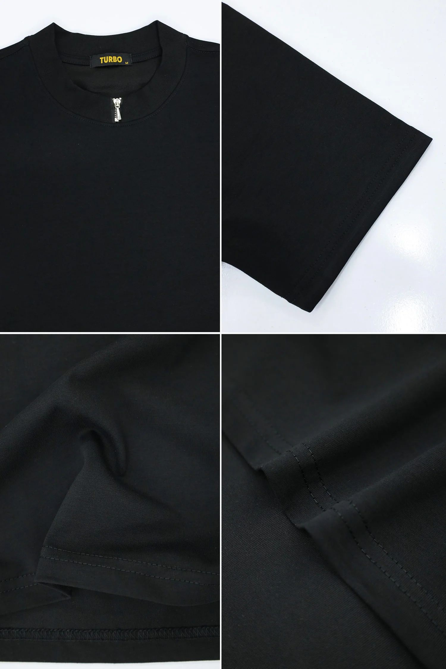 Plain Cotton Lycra Round Neck Tee - Image 4