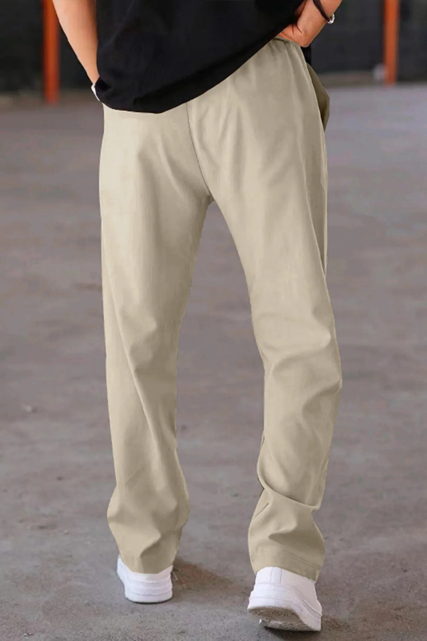 Plain Stripe Line Loose Bottom Trouser - Image 14