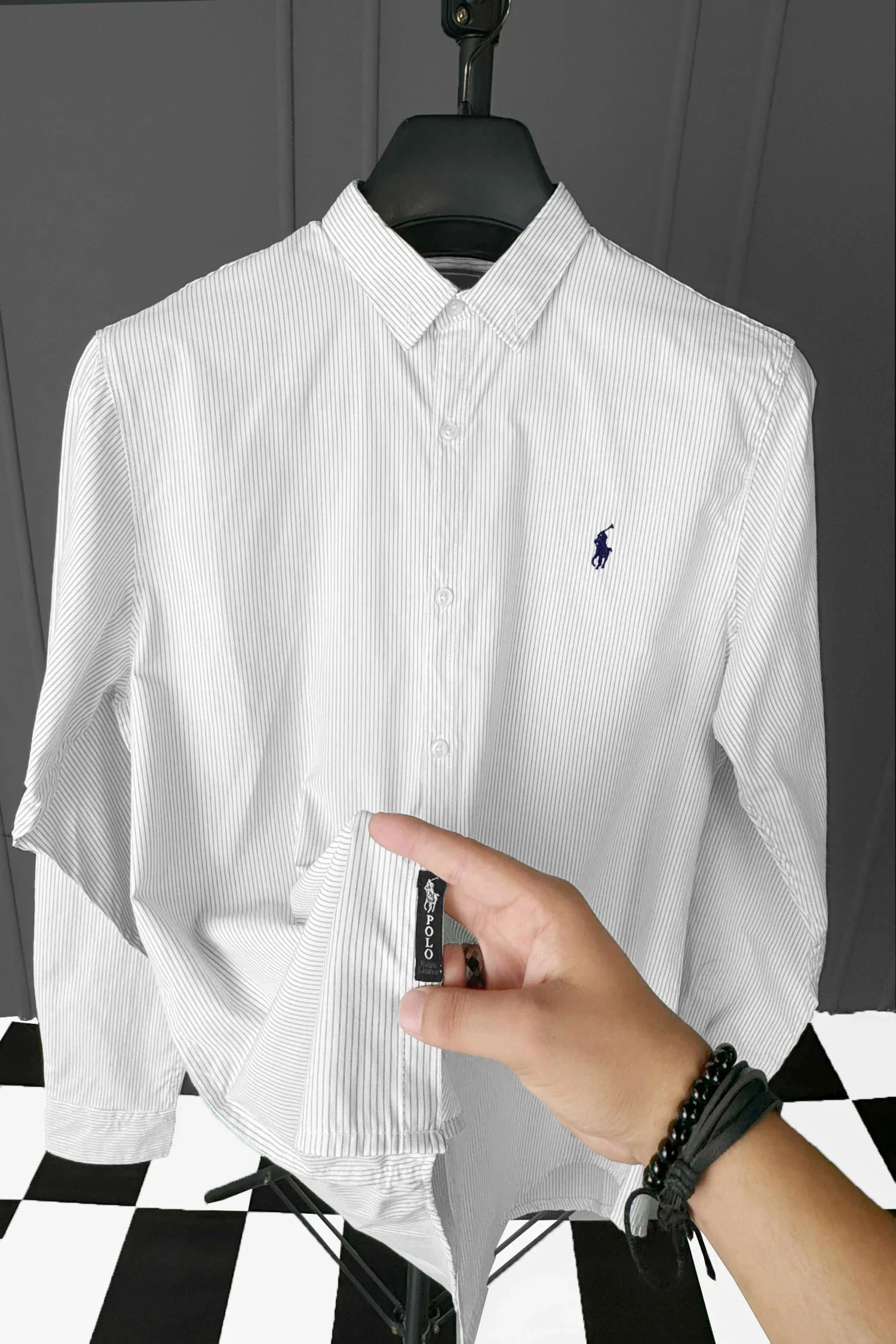 Polo Rph Lren Stripe Poplin Cotton Casual Shirt - Image 11