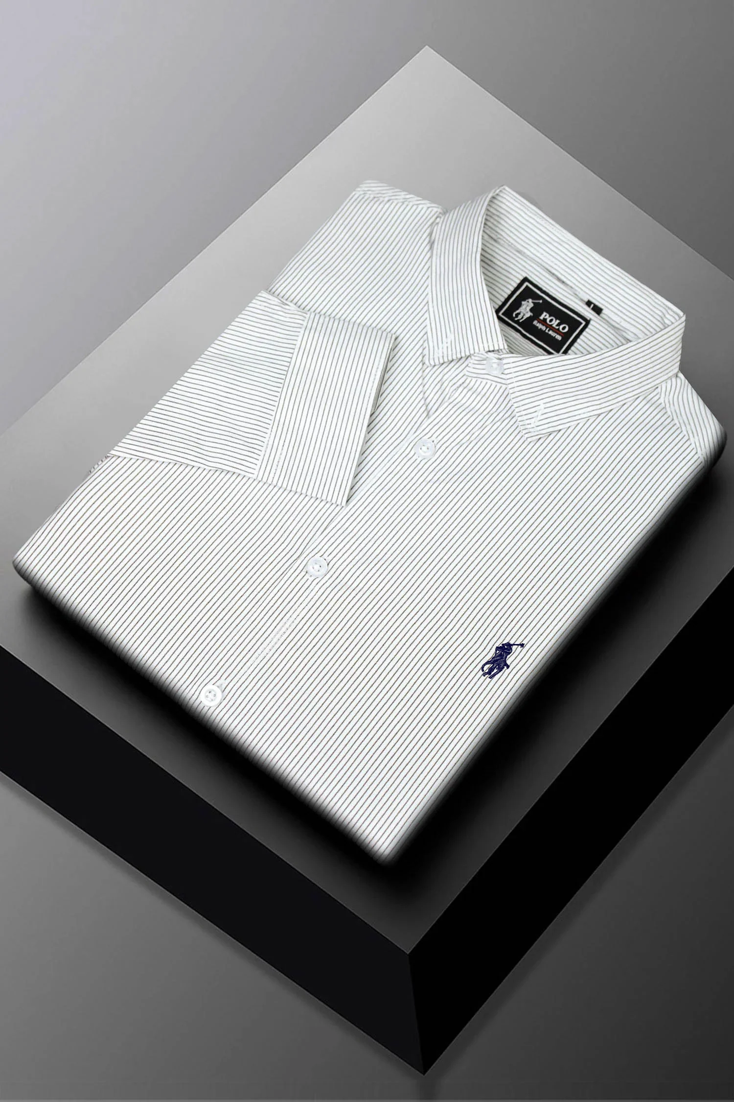 Polo Rph Lren Stripe Poplin Cotton Casual Shirt - Image 12