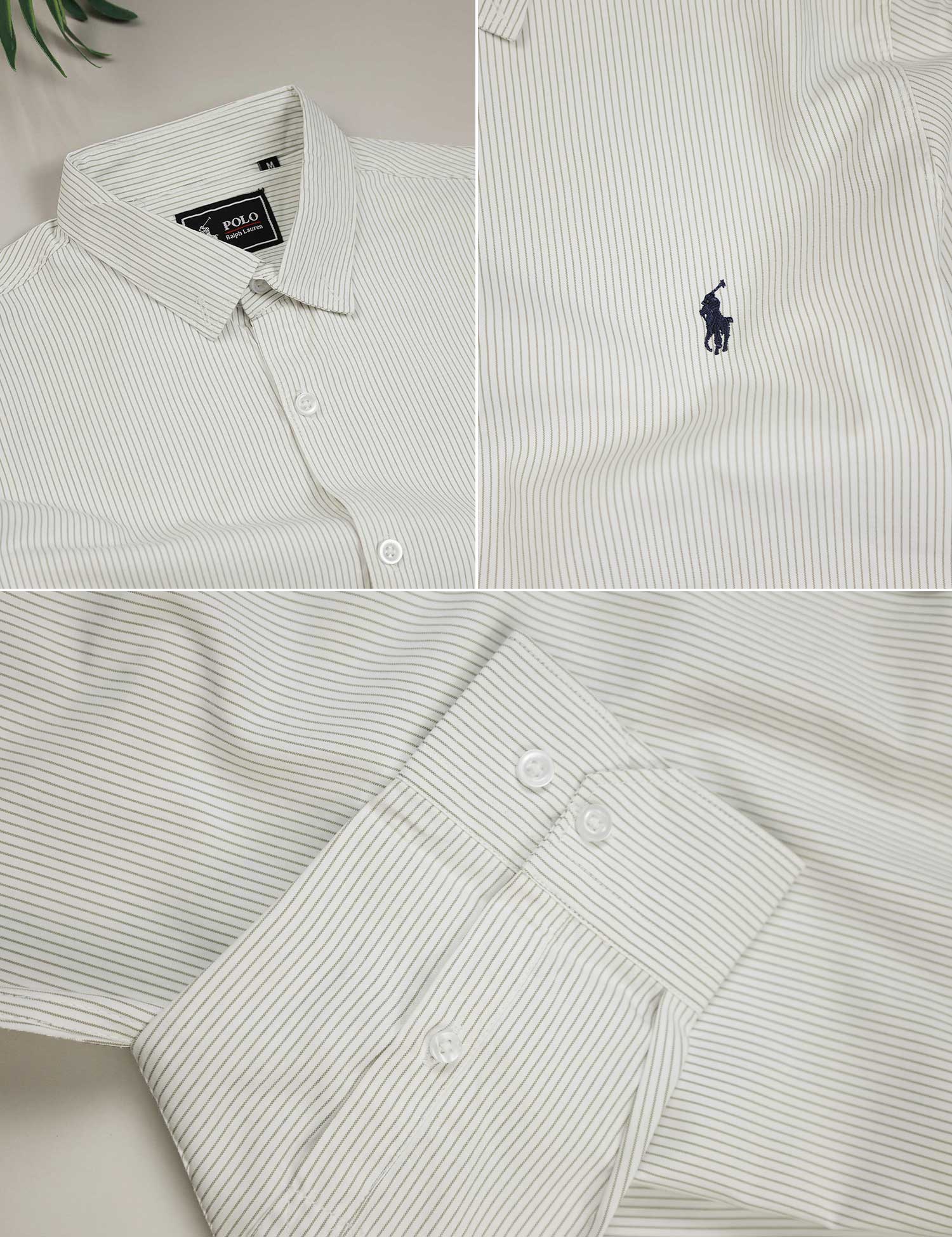 Polo Rph Lren Stripe Poplin Cotton Casual Shirt - Image 8