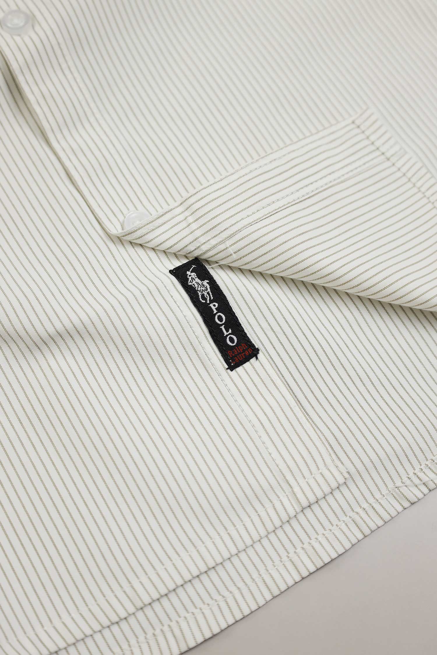 Polo Rph Lren Stripe Poplin Cotton Casual Shirt In Creem - Image 3