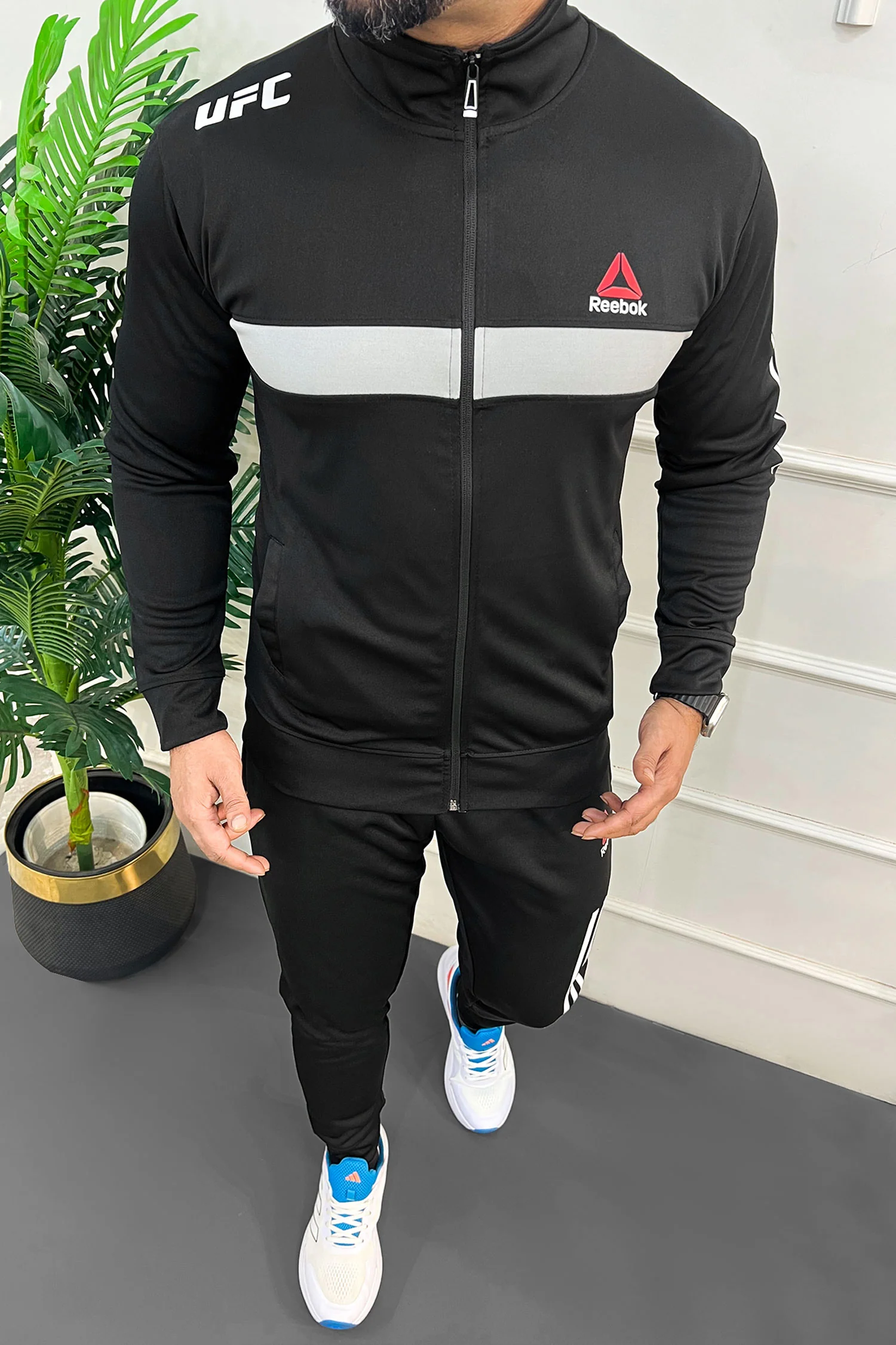 Rebok Ufc Fk Blank Walkout Mock Neck Tracksuit - Image 10