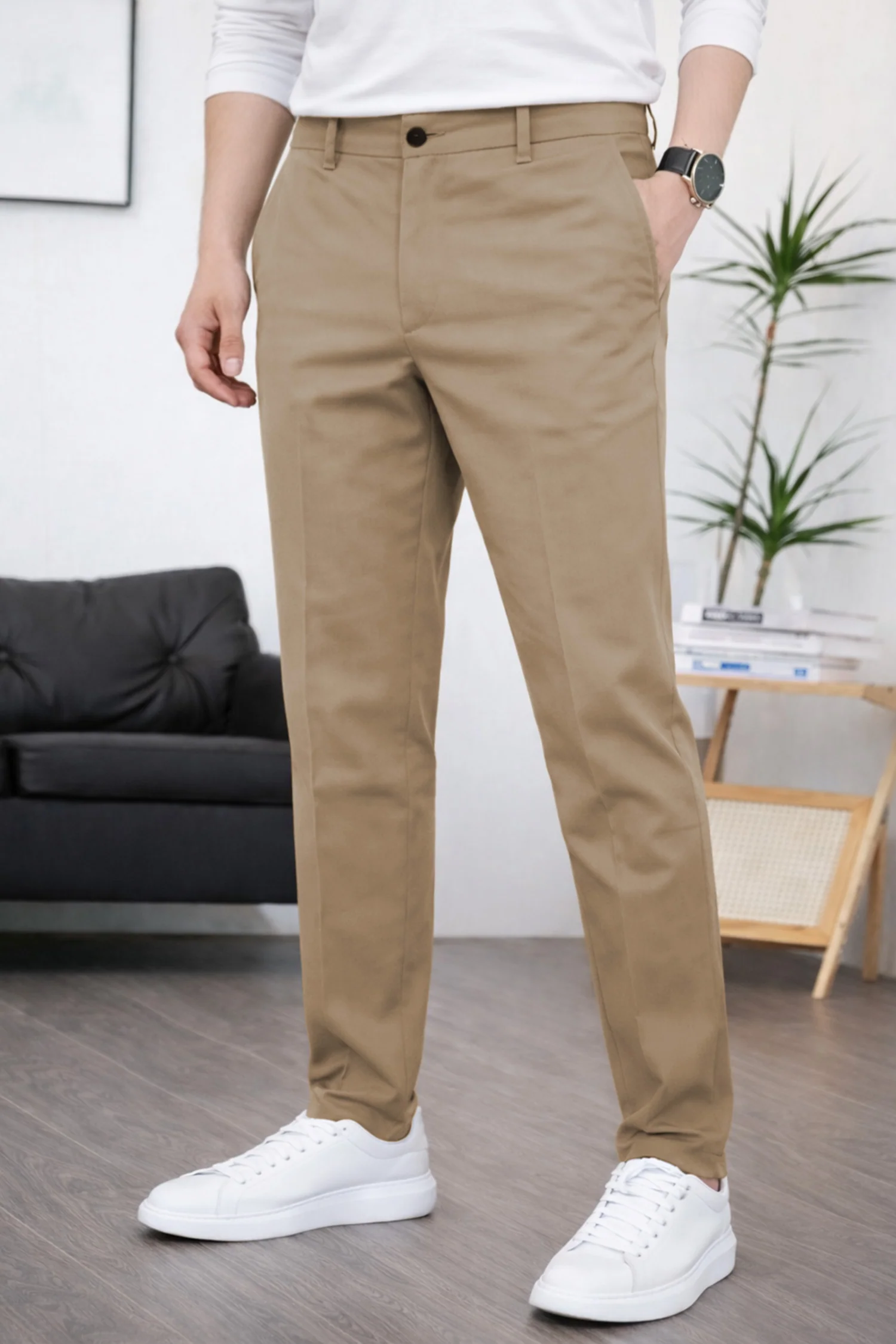 Regular & Tailored Formal Slim Fit Cotton Pant - Image 10