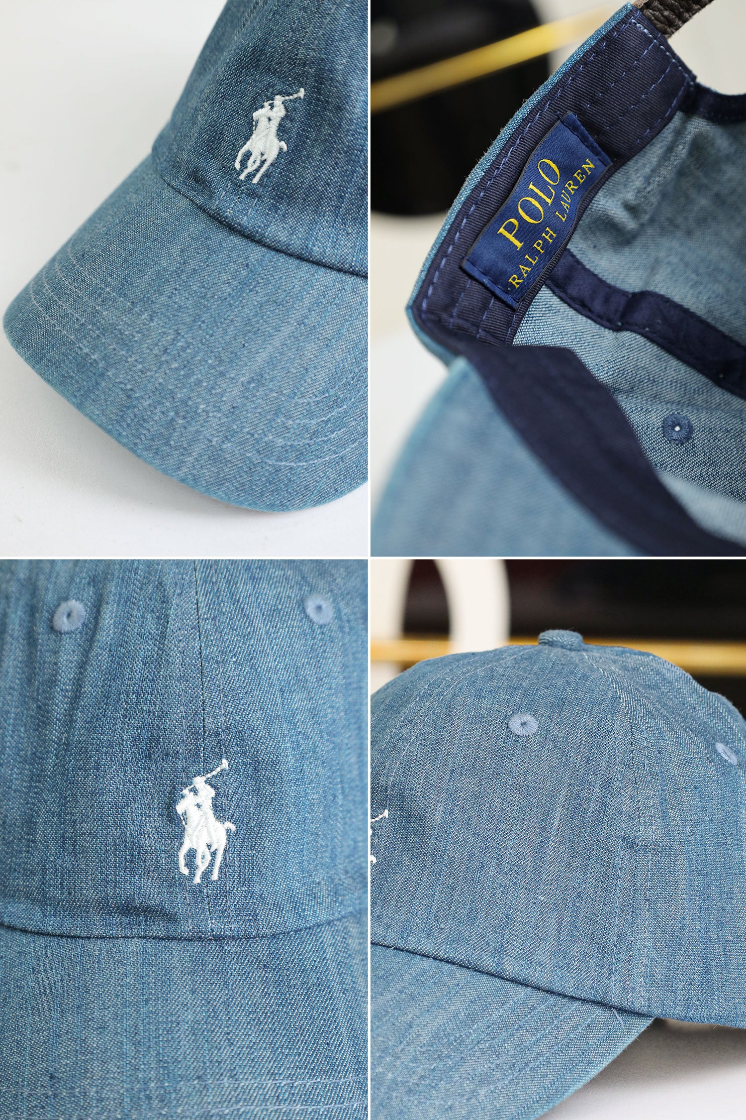 Rph Lren Polo Striped Oxford Imp Shamery Cotton Cap - Image 12