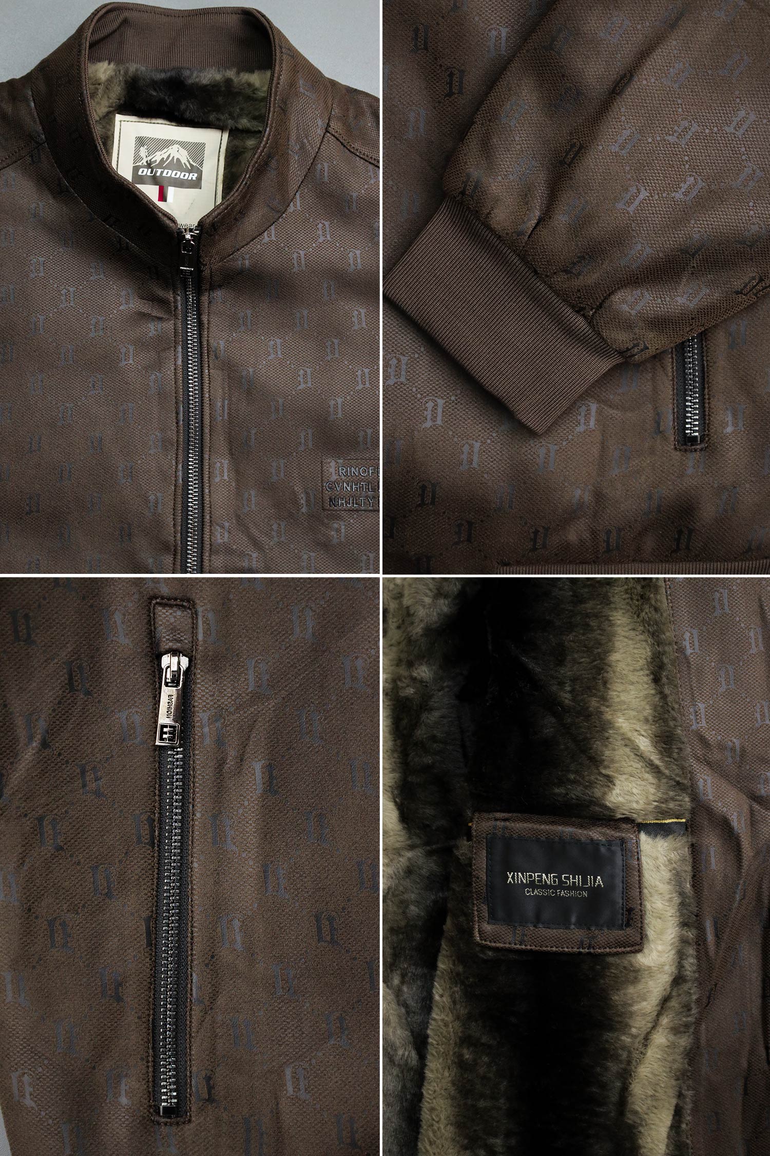 Splash FAV Textured Suede Leather Jacket - Image 6