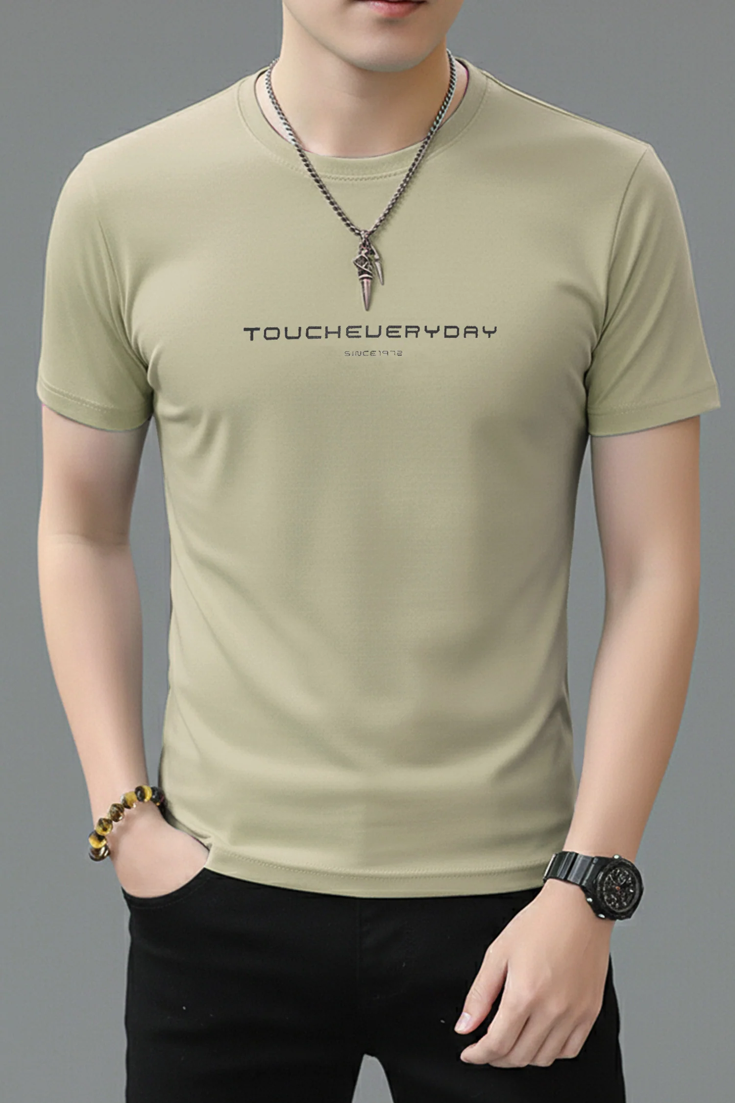 Minimal Street Wear Round Neck T-shirt - Image 7