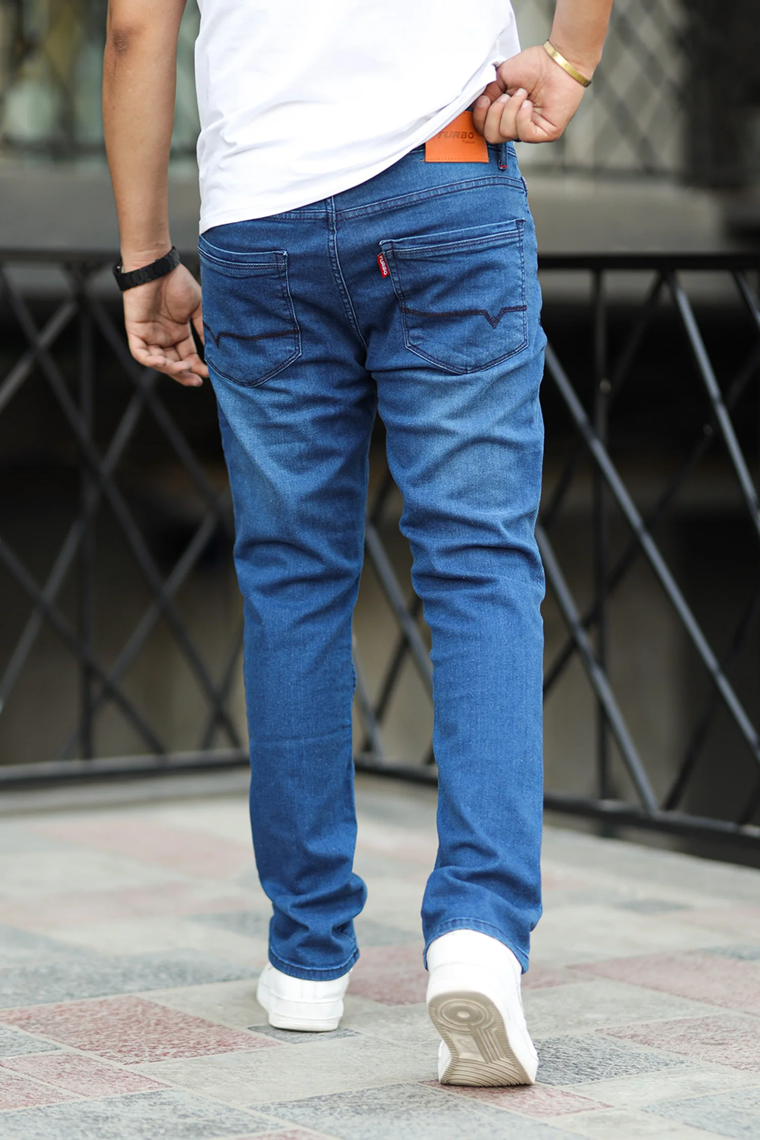 Stylish Slim Fit Turbo Jeans In Blue - Image 4