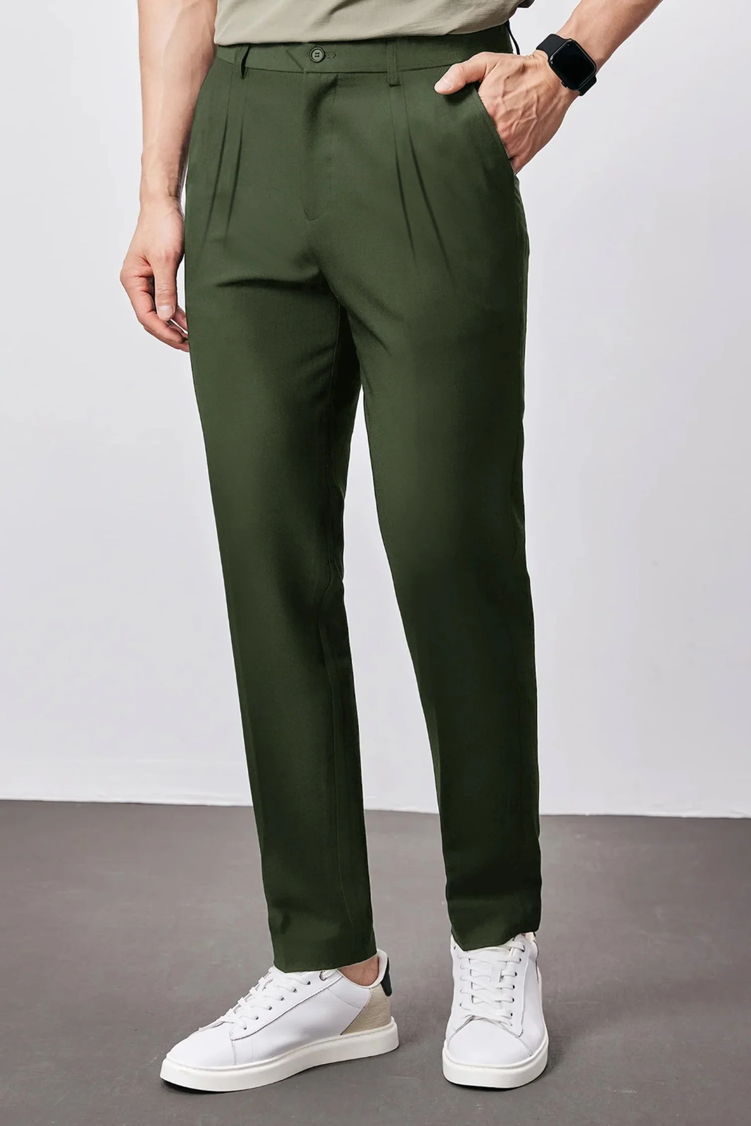 Double Plate Men's Carrot Fit Cotton Pant - Image 15