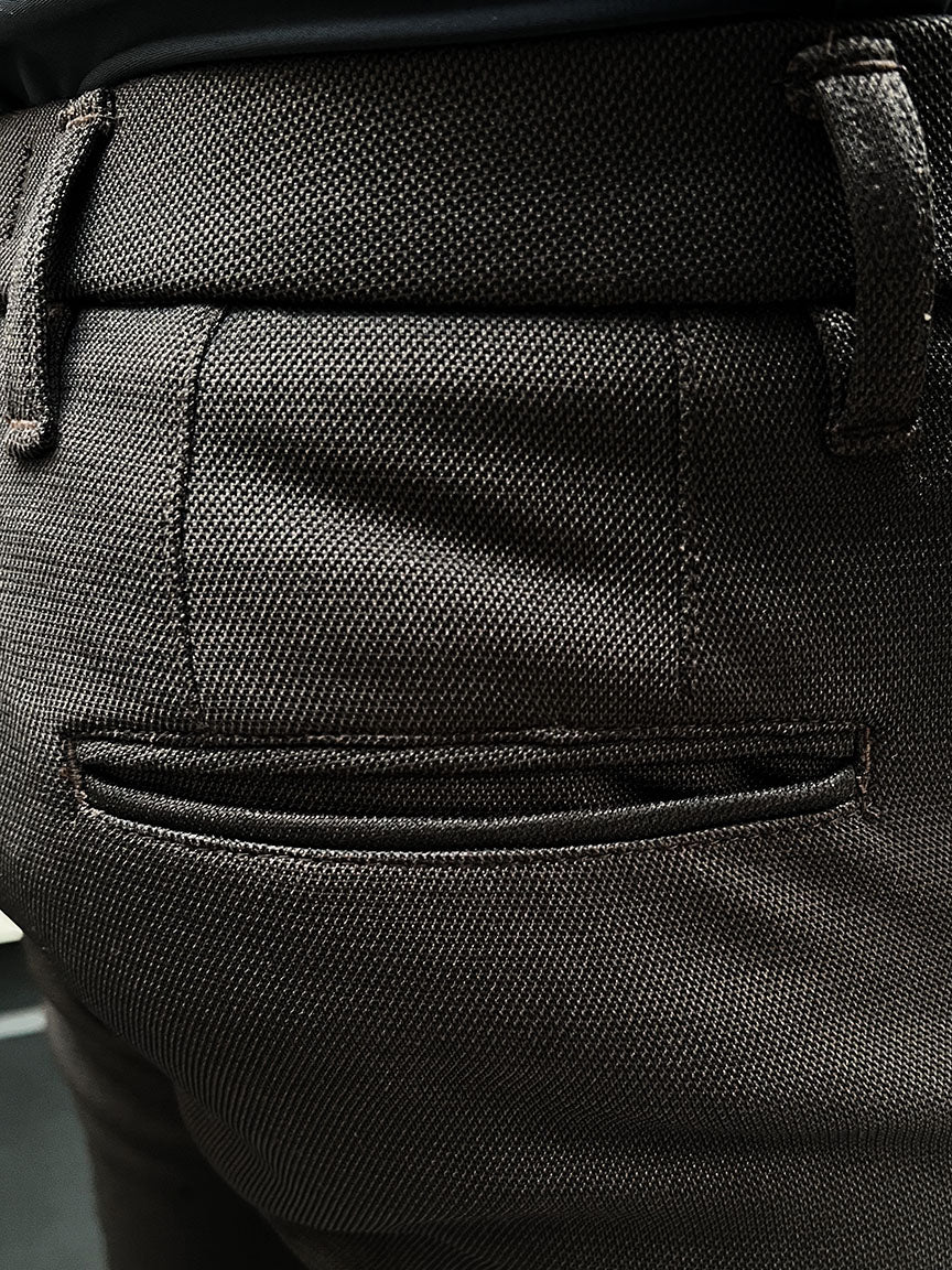 Super Elastic Slim Cotton Pant in Coffee - Image 3