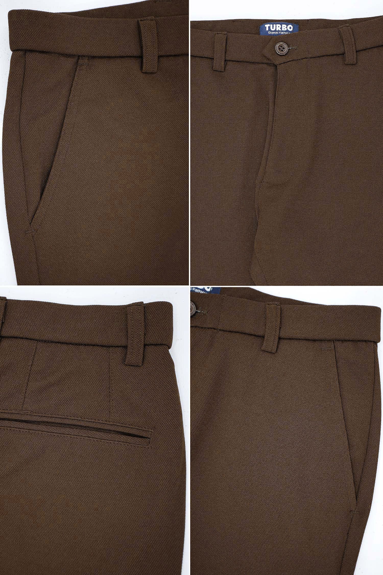 Super Elastic Slim Cotton Pant In Coffee Brown - Image 3