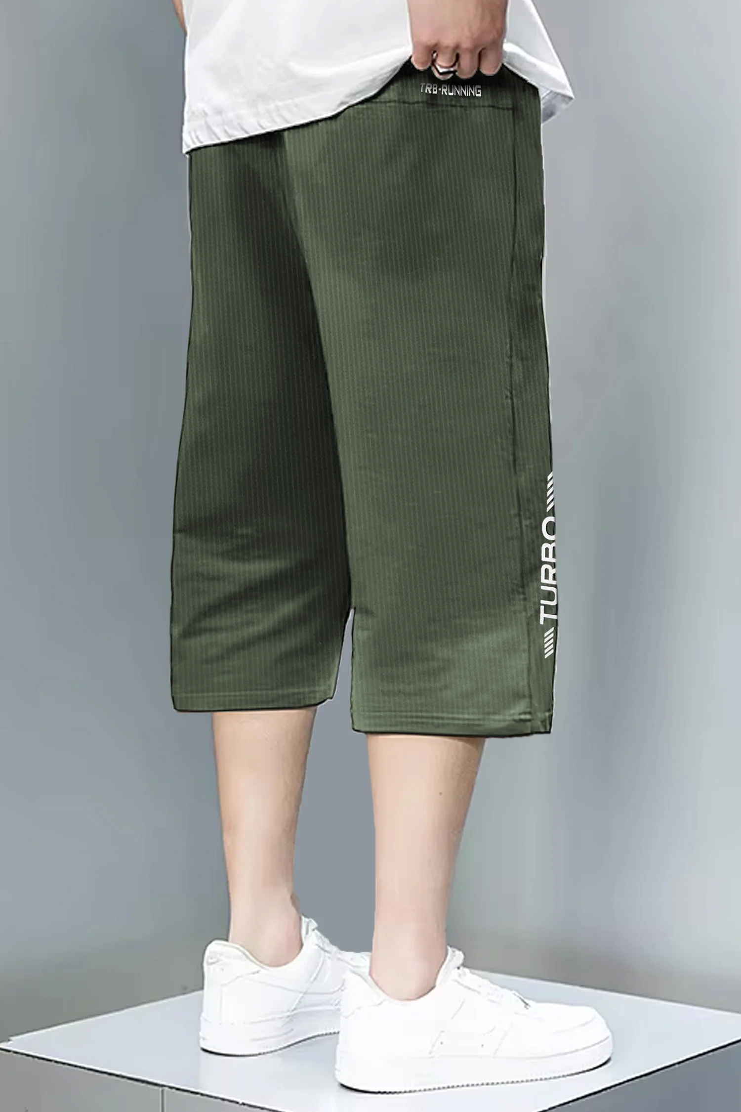 TRB Design Front Logo Print Men Shorts - Image 3