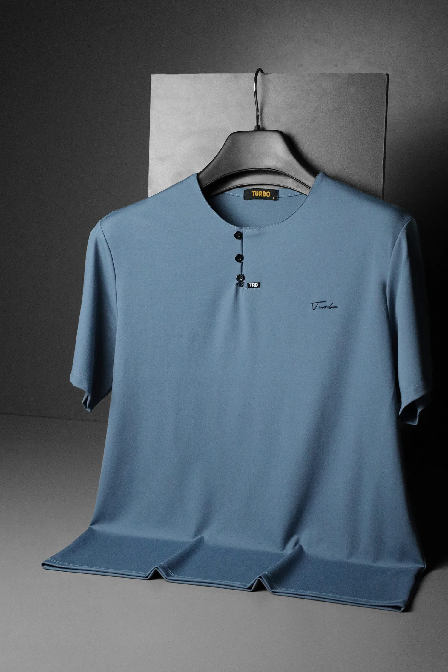 TRB Henley Neck Button Placket Men's Tee - Image 3