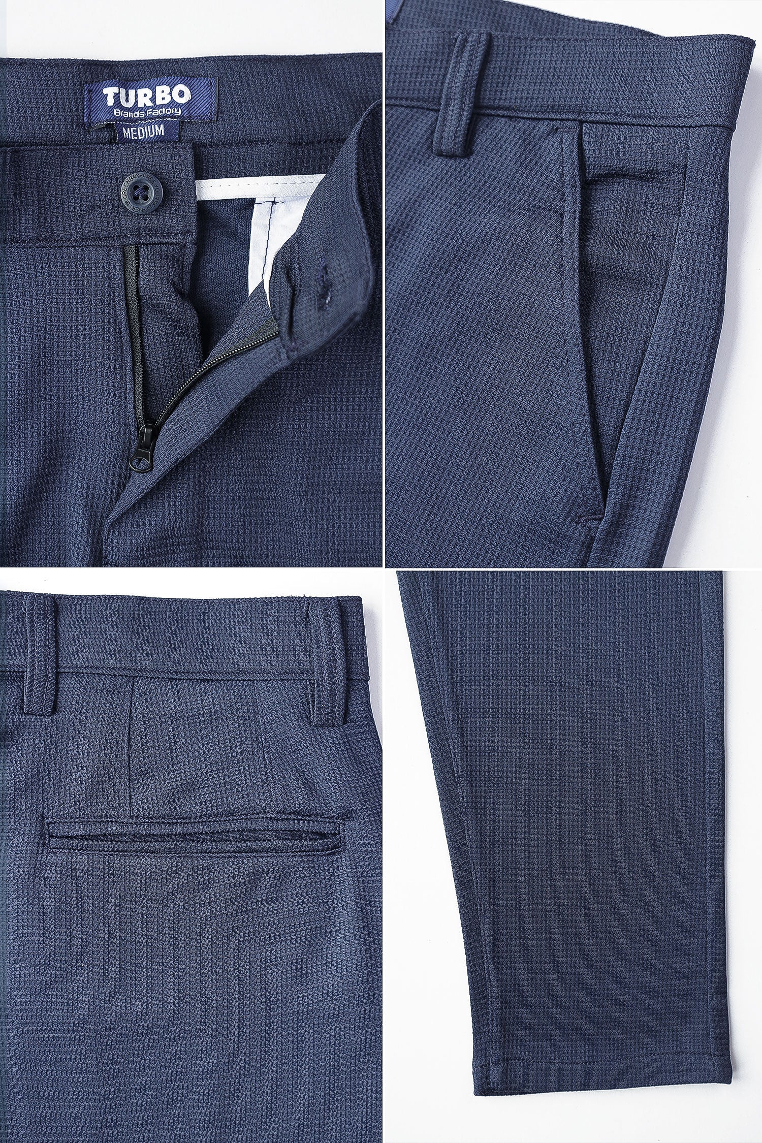 Turbo 'Apex' Elite Series Slimfit Waffle Pant In Navy Blue - Image 4