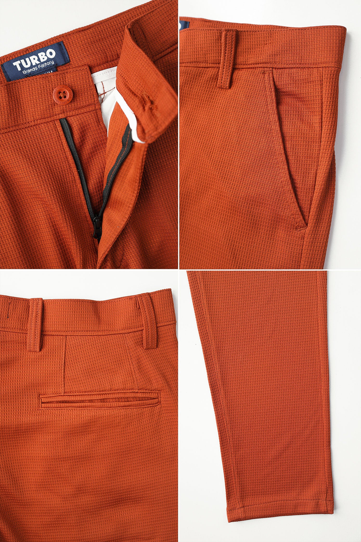 Turbo 'Apex' Elite Series Slimfit Waffle Pant In Rust - Image 4