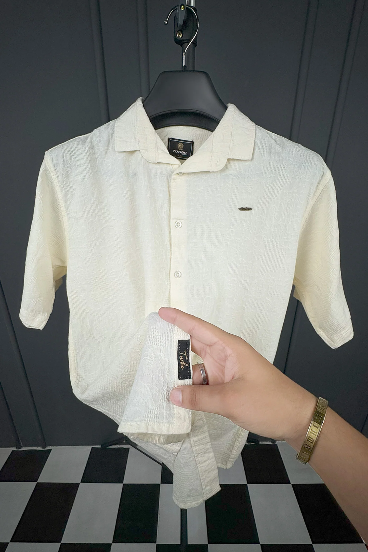 Turbo Artistic Touch Comfort Casual Shirt In Cream