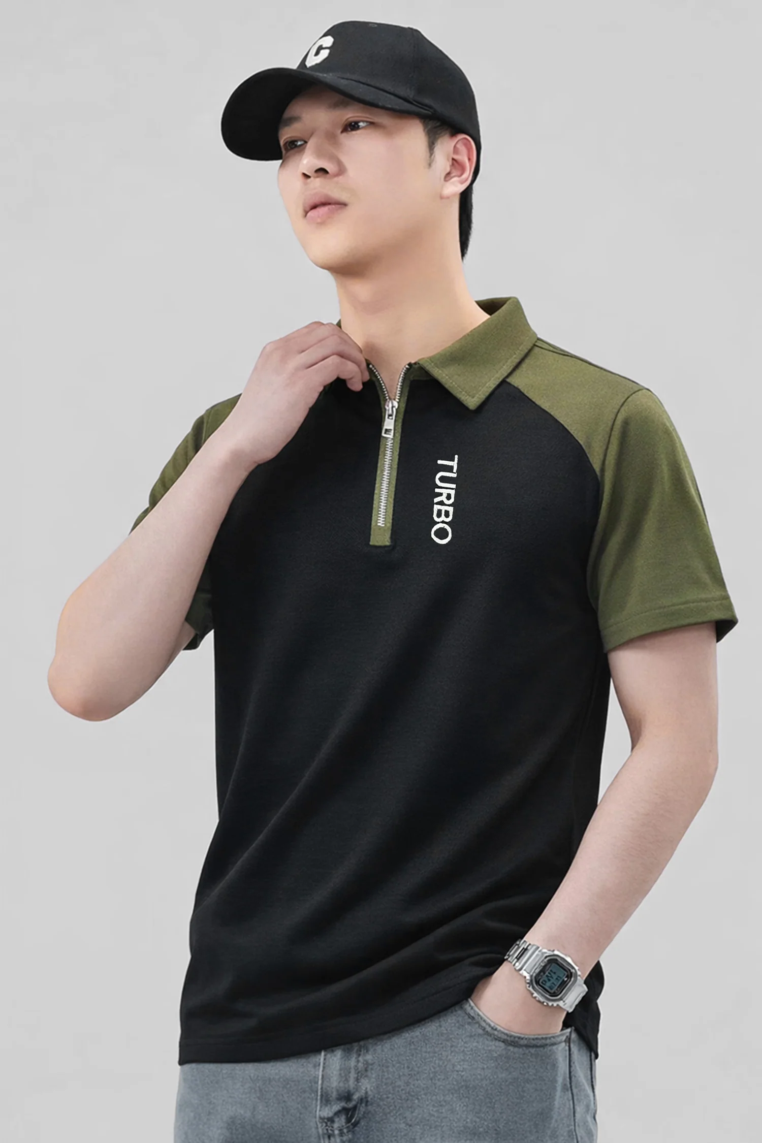 Turbo Athletic Structure Men's Polo Shirt In Black